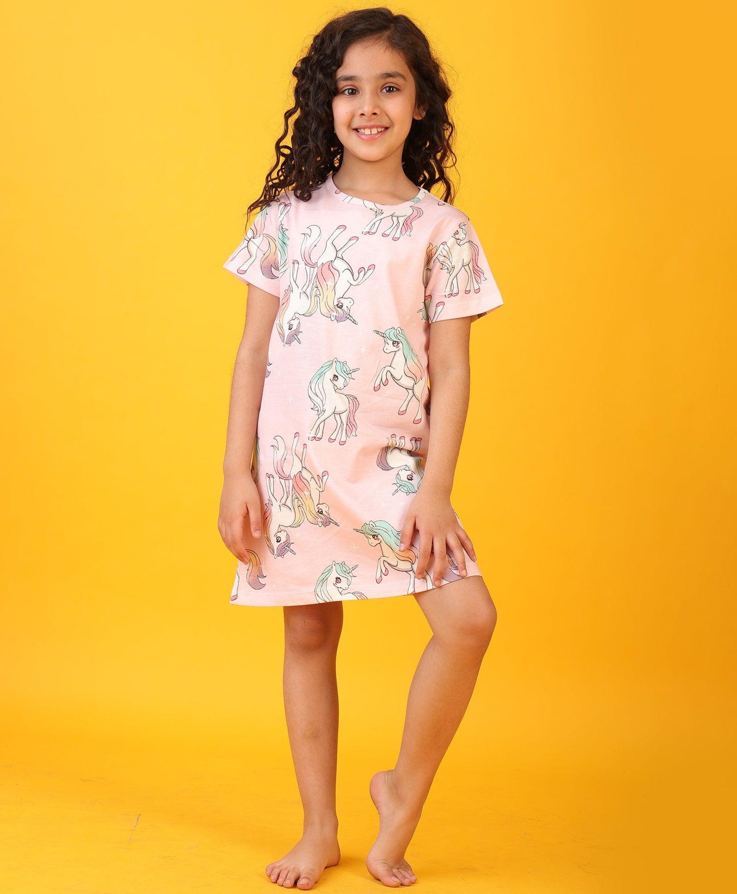 UNICORN STAR PRETTY PINK NIGHT DRESS - PINK