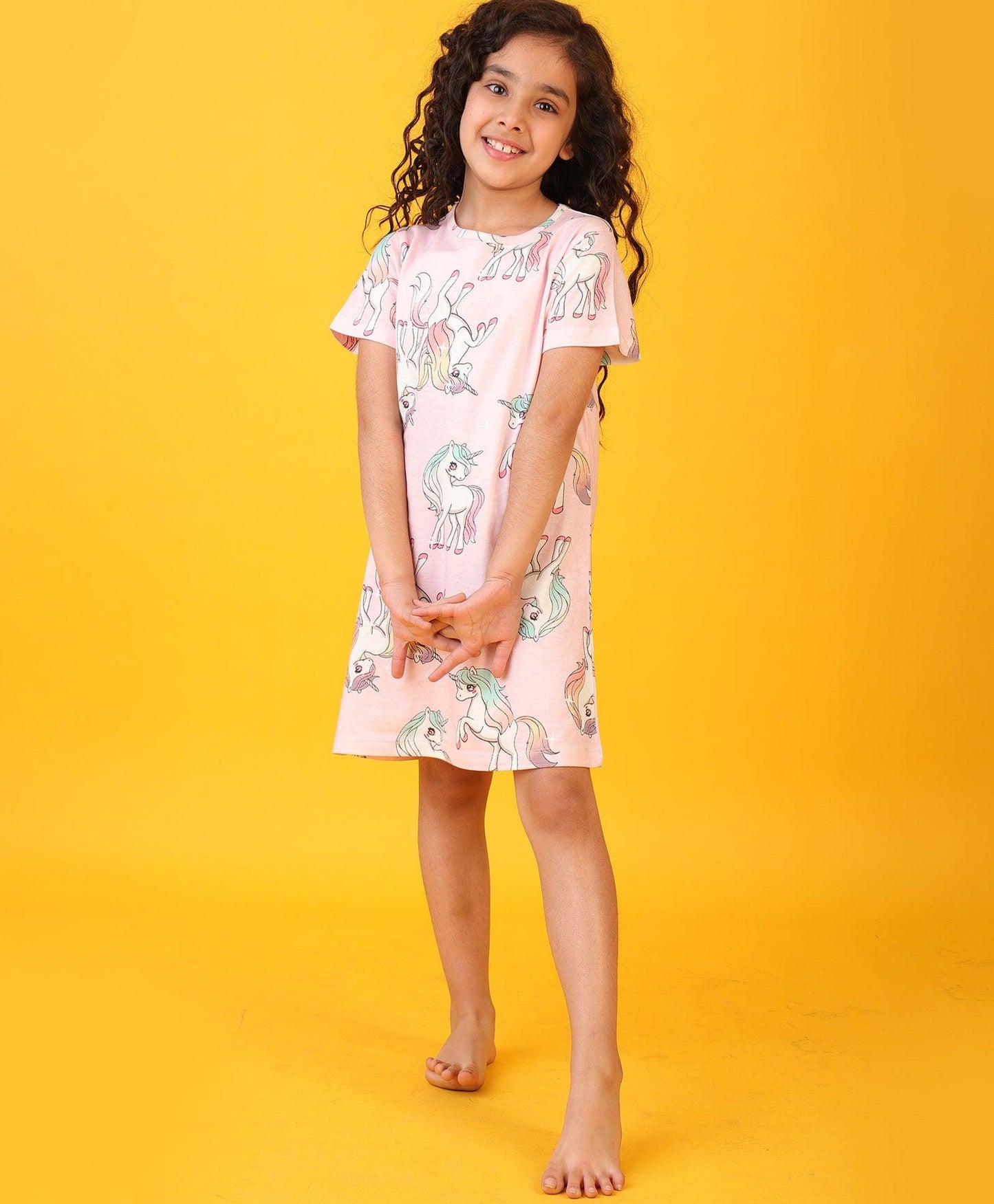 UNICORN STAR PRETTY PINK NIGHT DRESS - PINK