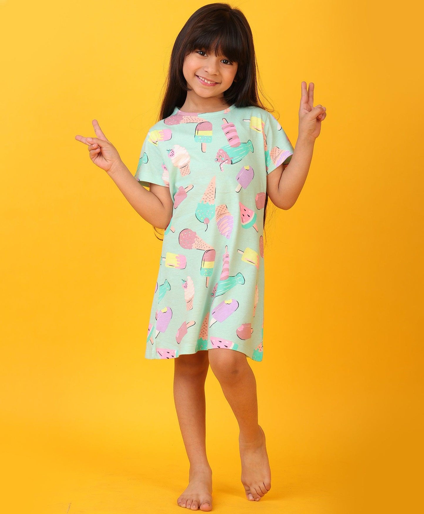 ICECREAM AQUA NIGHT DRESS - AQUA