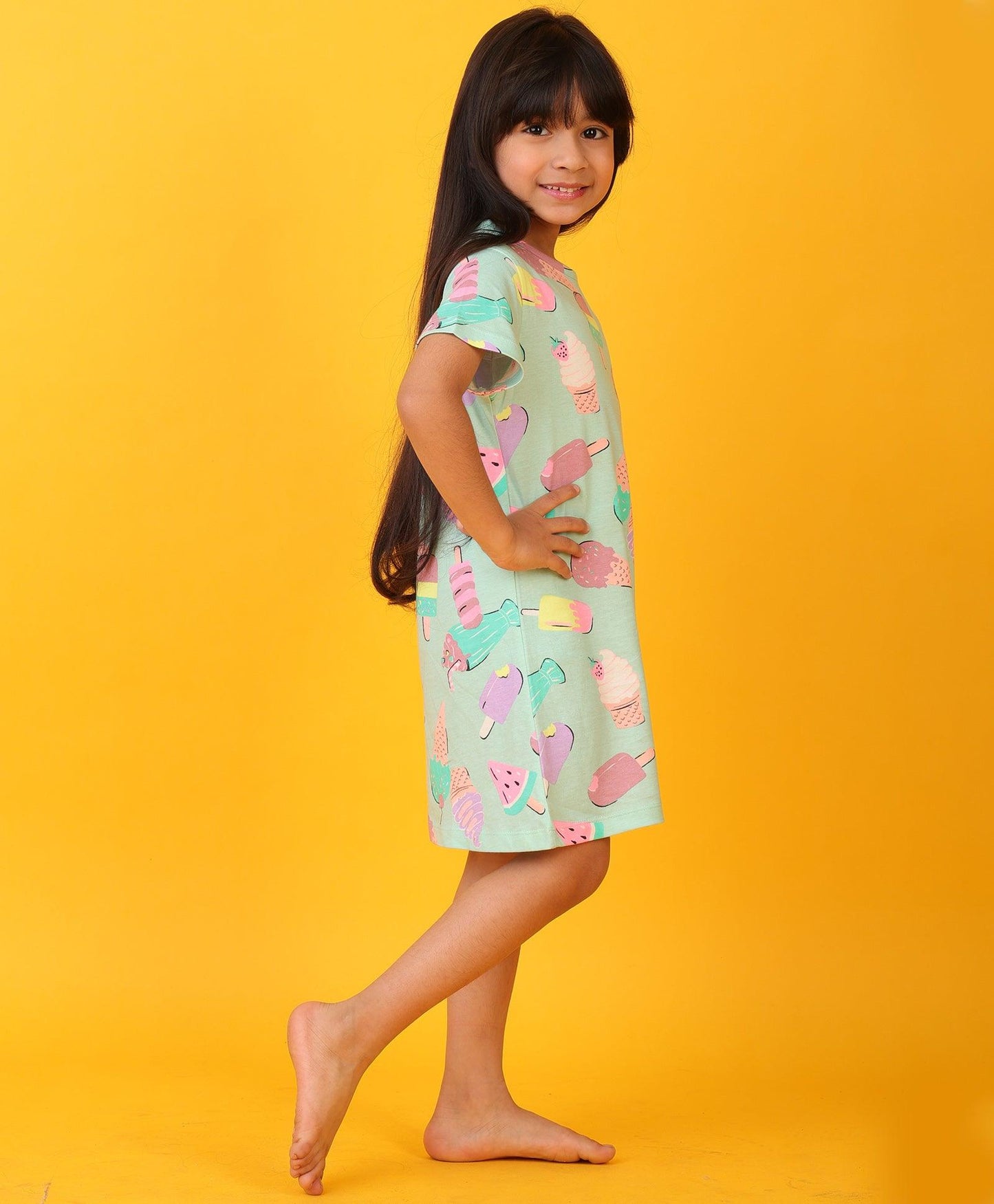 ICECREAM AQUA NIGHT DRESS - AQUA