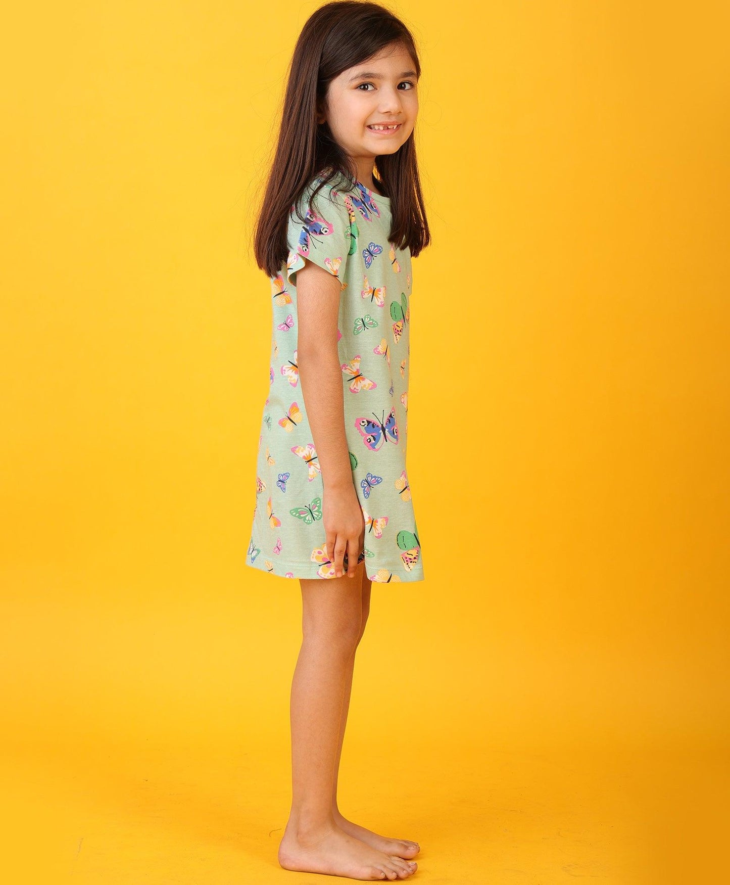 BUTTERFLY GREEN NIGHT DRESS - GREEN