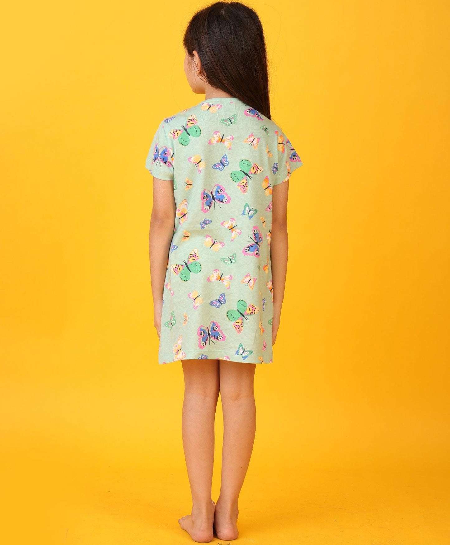 BUTTERFLY GREEN NIGHT DRESS - GREEN