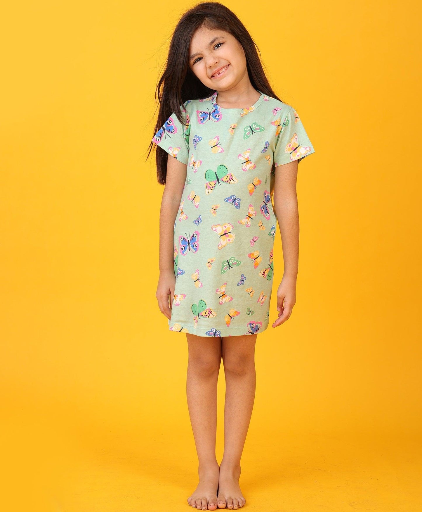 BUTTERFLY GREEN NIGHT DRESS - GREEN