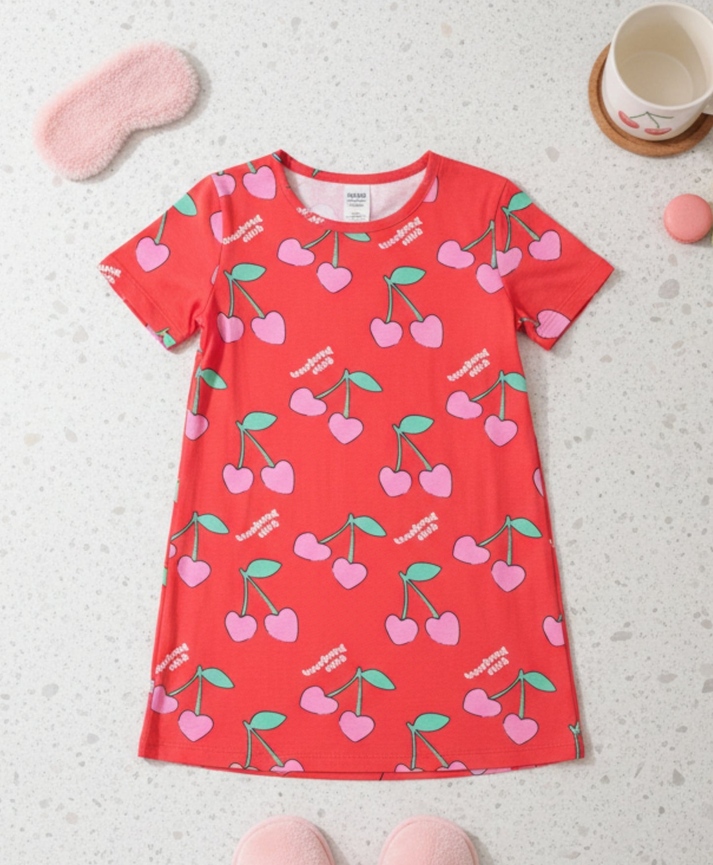 CHERRY RED NIGHT DRESS - RED - Anthrilo