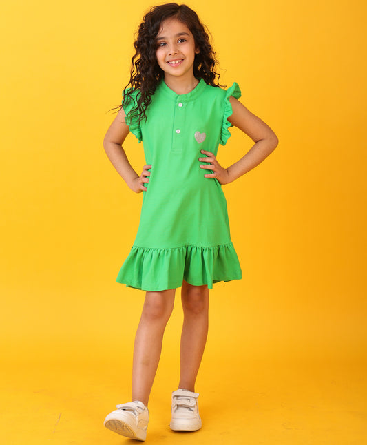 SUMMER GREEN HEART DRESS - GREEN