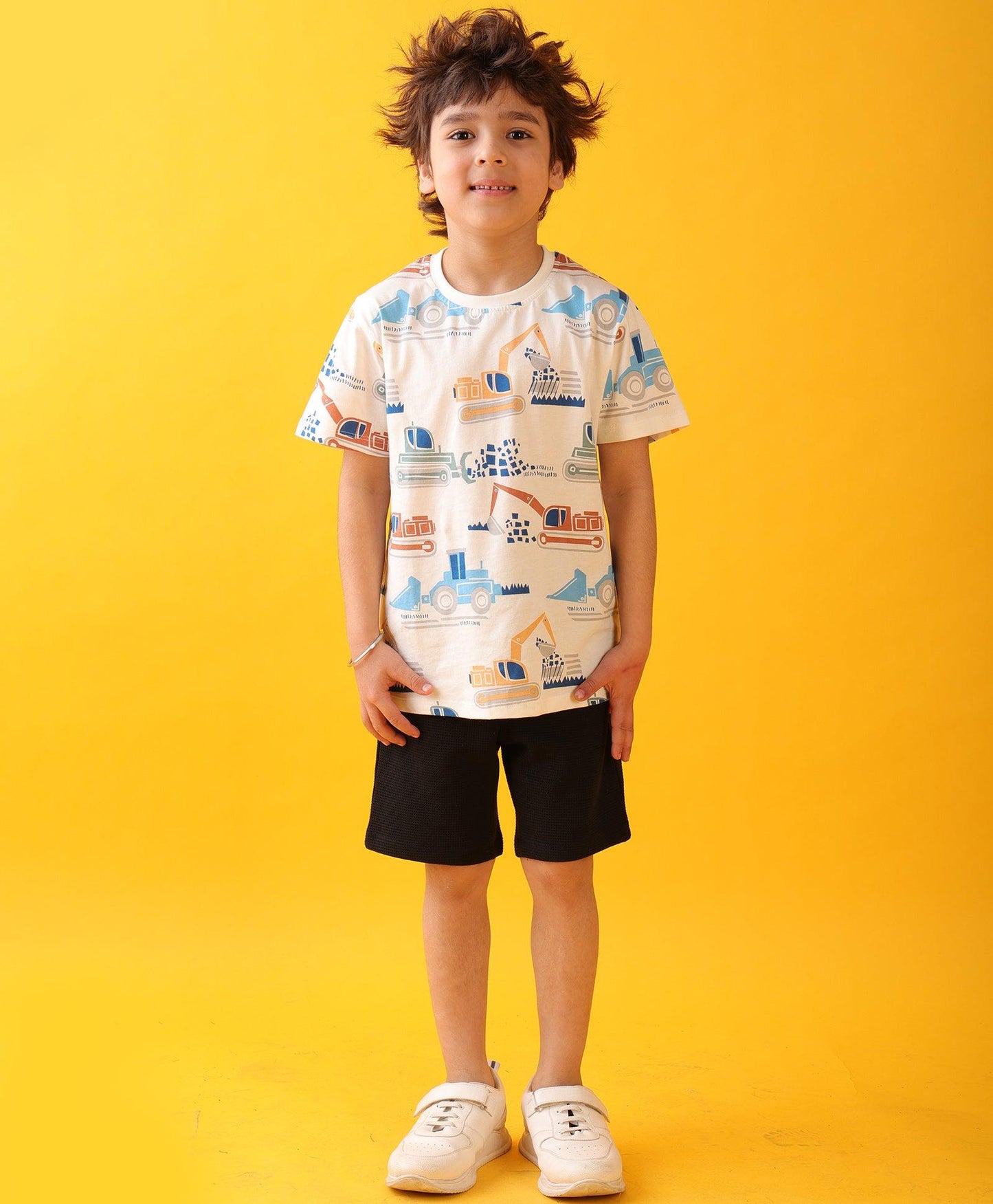 DIGGER SUMMER BLACK SHORTS SET - WHITE/BLACK