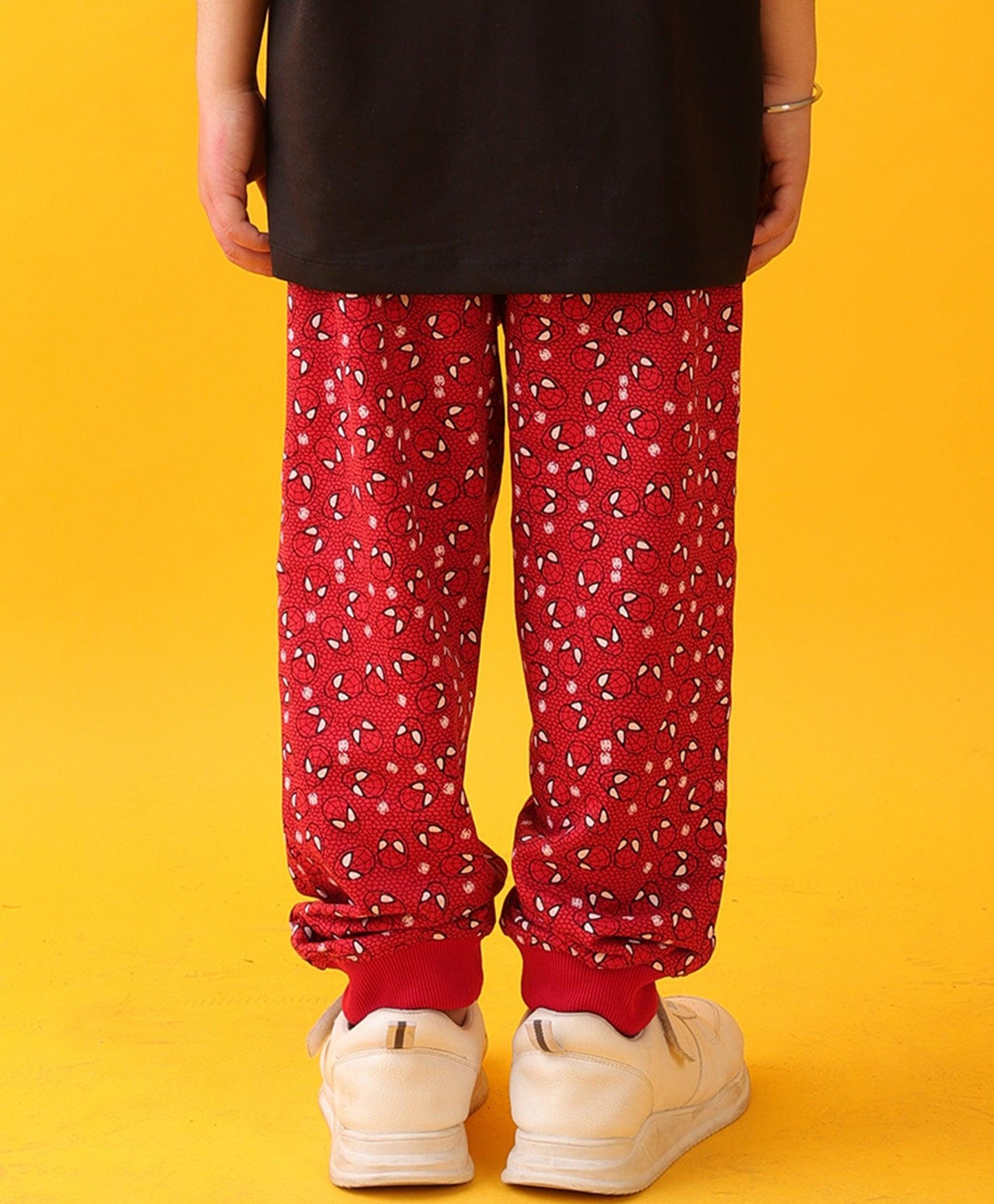SPIDER PRINT SUMMER BOYS JOGGER - RED