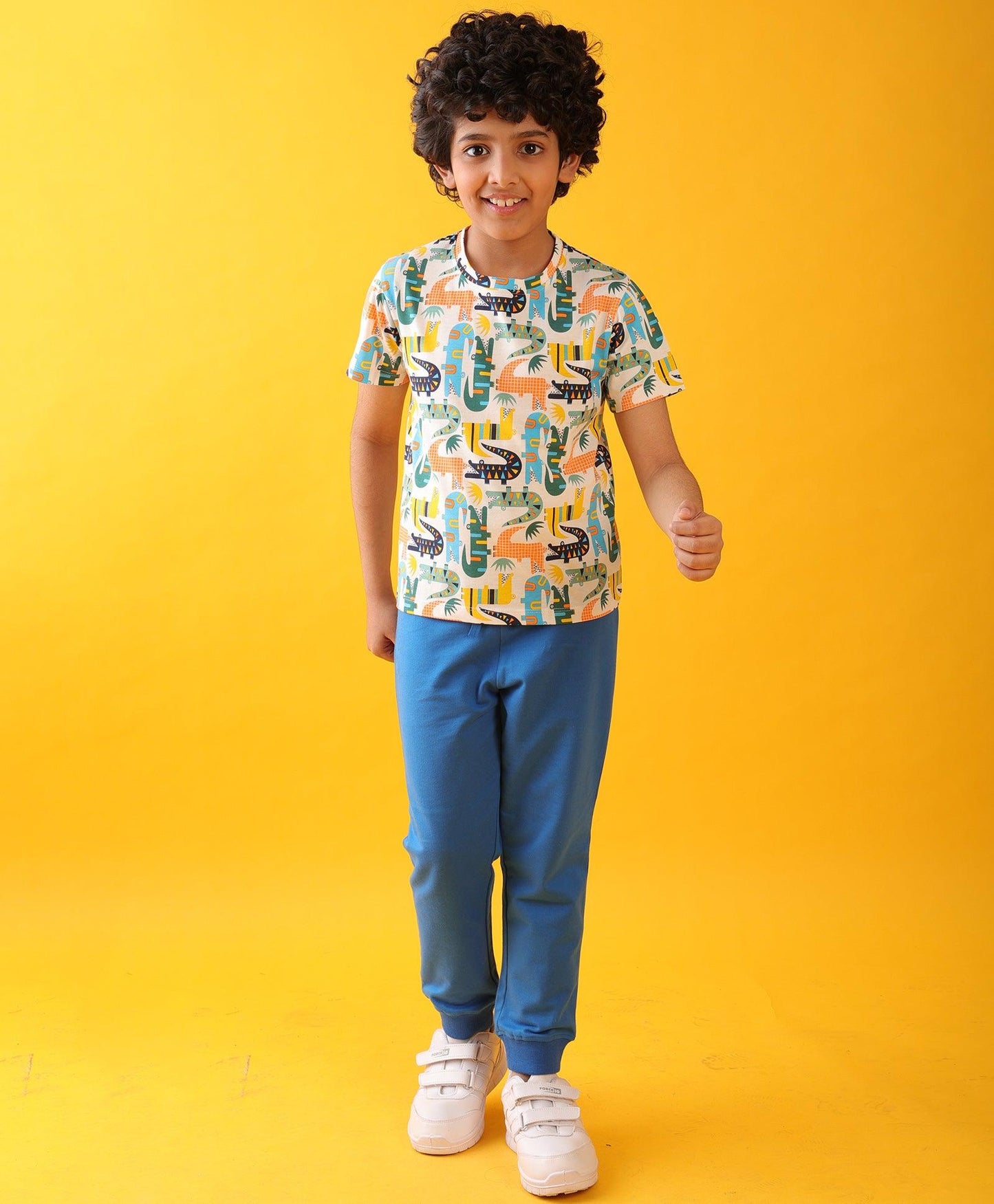 CROCODILE WHITE ROYAL SUMMER JOGGER SET - WHITE/ROYAL