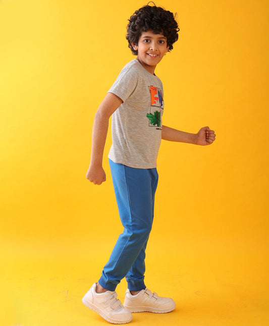 RAWRSOME DINO ROYAL SUMMER JOGGER SET - GREY/ROYAL