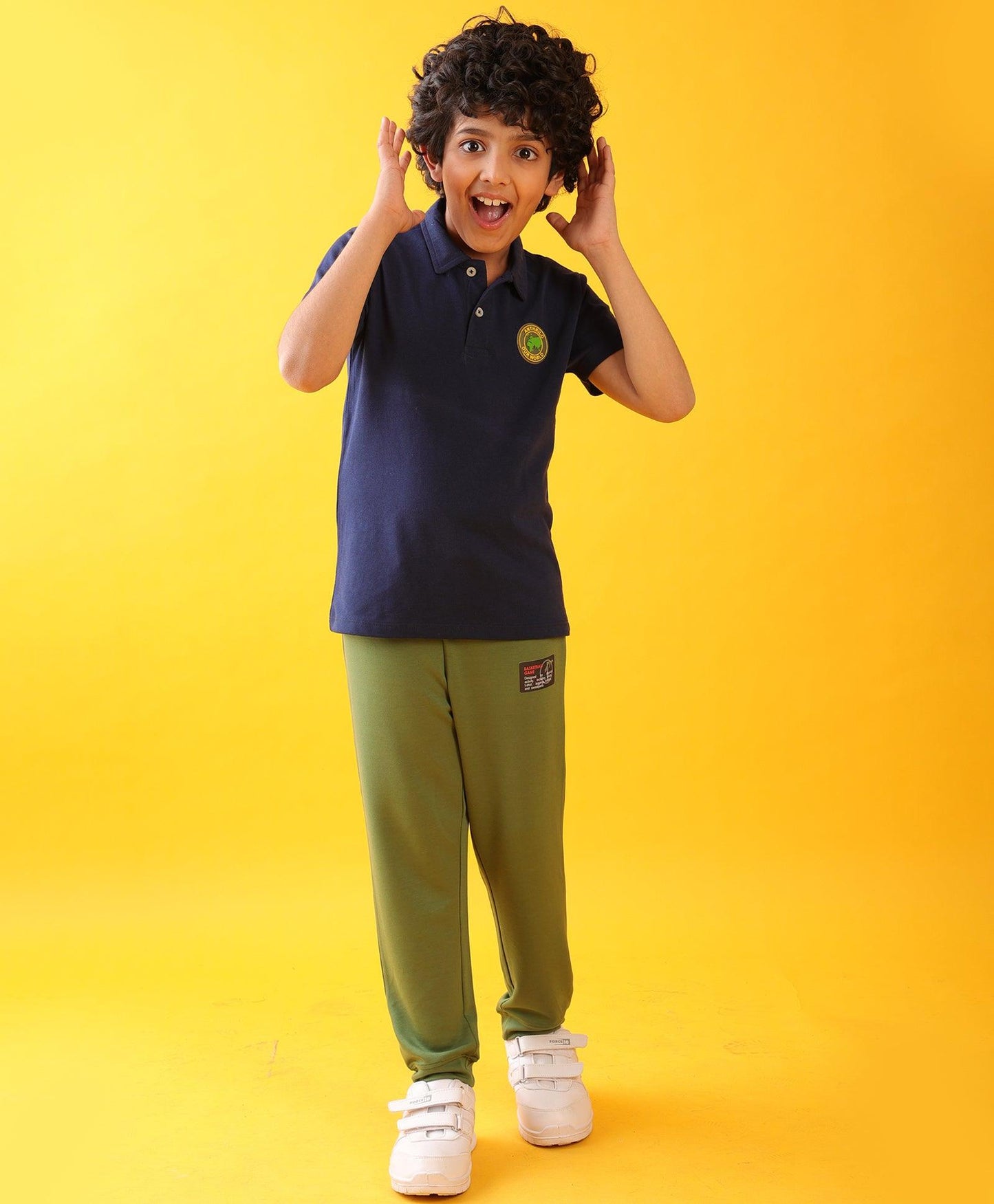 NAVY POLO OLIVE SUMMER BOYS JOGGER SET - NAVY/OLIVE