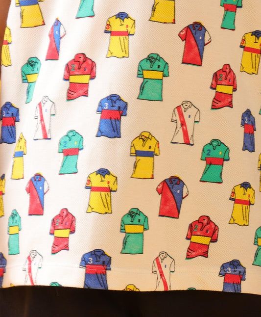 POLO PRINT BLACK BOYS SUMMER JOGGER SET - WHITE/BLACK