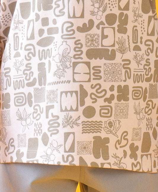 WAVES AOP SKY BOYS SHORTS SET - WHITE/SKY