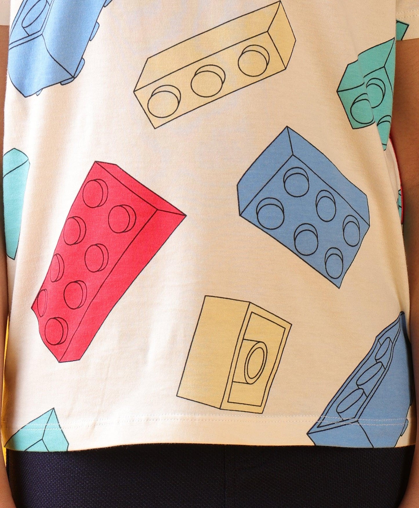 BLOCK BUILDER DENIM BOYS SHORTS SET - WHITE/DENIM