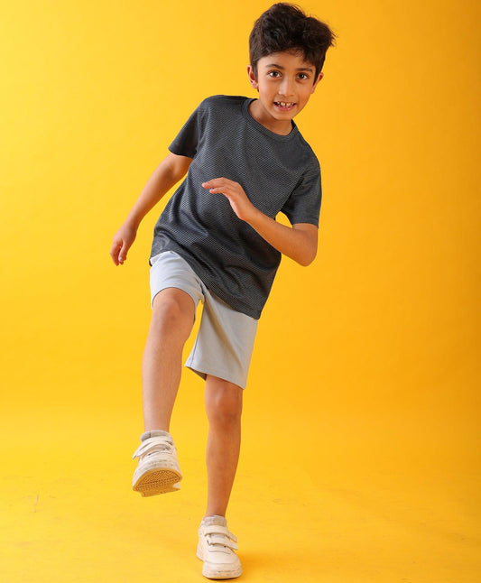 NAVY PINSTRIPED SKY ASH SUMMER SHORTS SET - NAVY/SKY