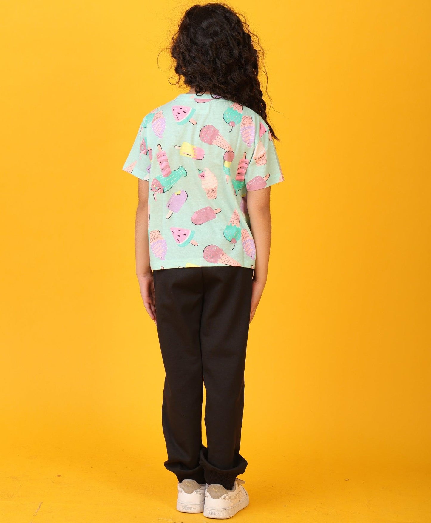 ICECREAM BLACK HEART SUMMER JOGGER SET - AQUA/BLACK