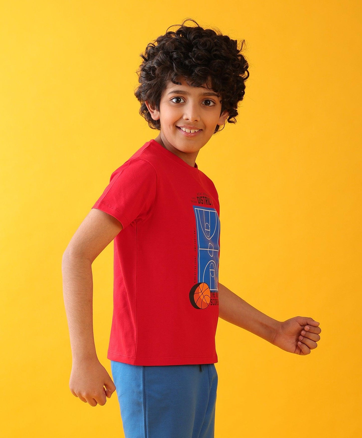 SCORER RED SHORT SLEEVE SUMMER BOYS T-SHIRT - RED