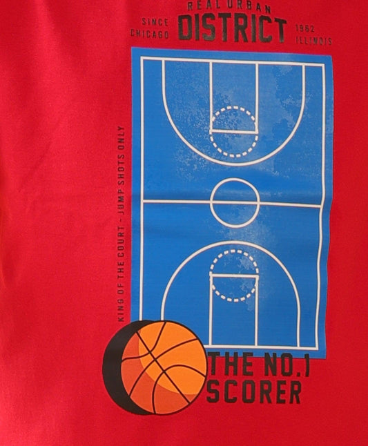 SCORER RED SHORT SLEEVE SUMMER BOYS T-SHIRT - RED
