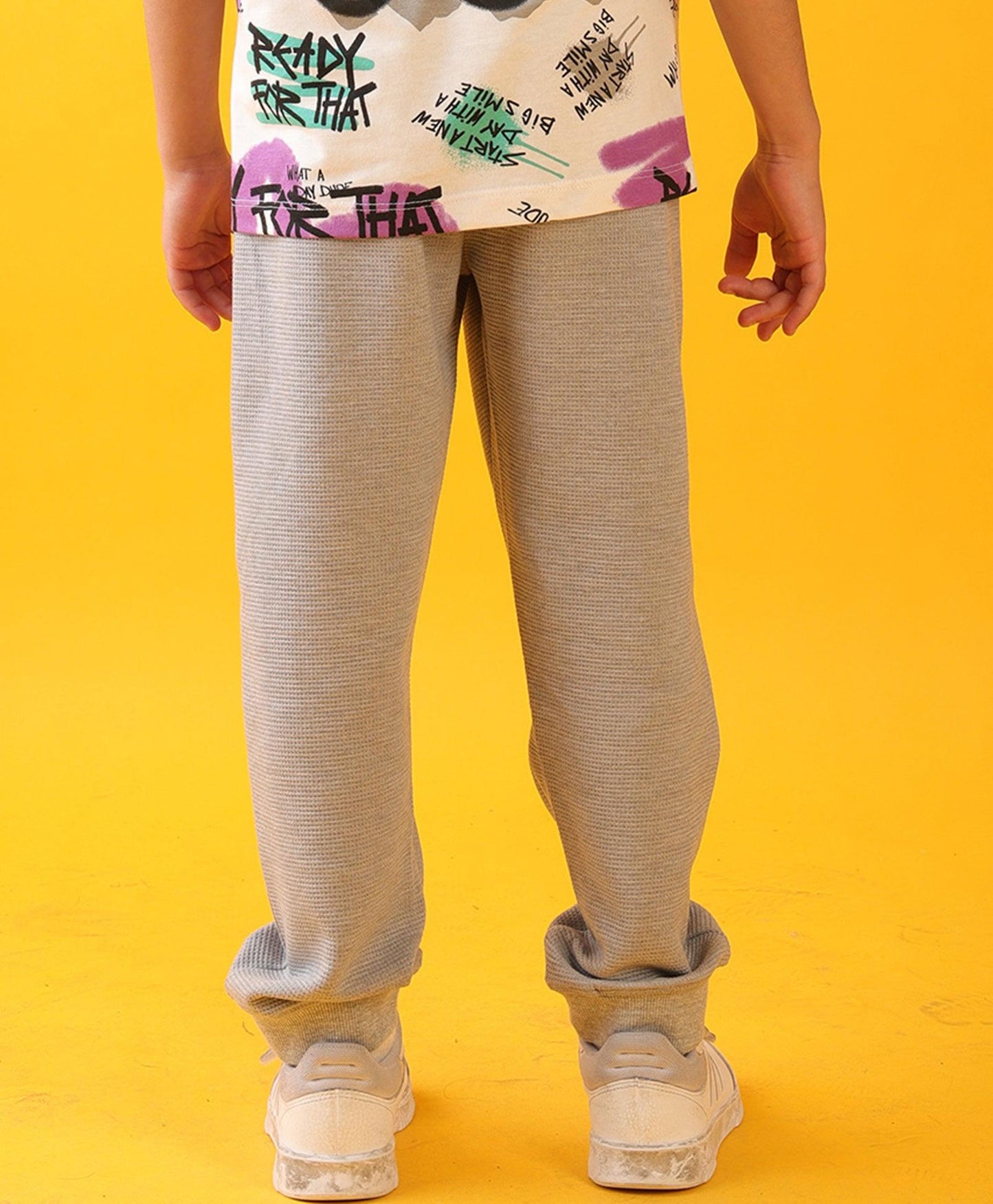 SUMMER GREY TEXTURED BOYS JOGGER - GREY