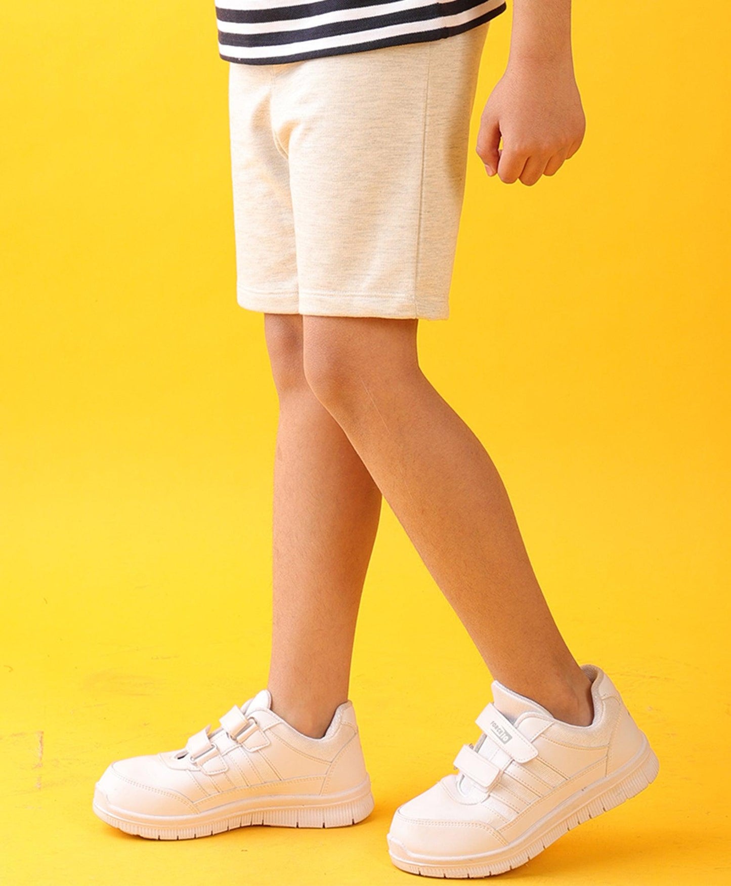 ECRU MELANGE SUMMER BOYS SHORTS - ECRU