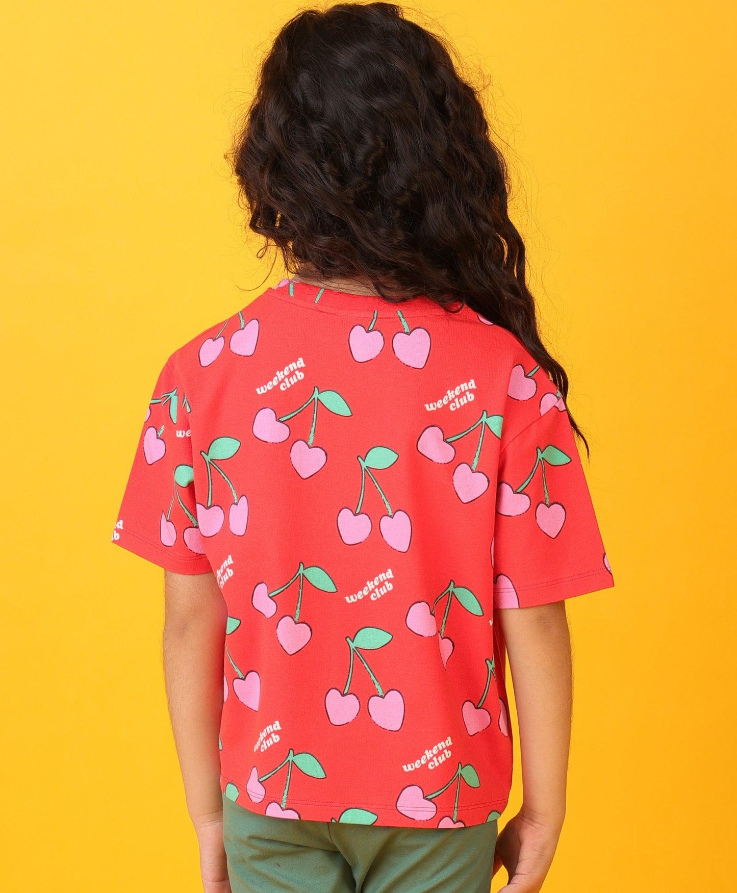 CHERRY RED SHORT SLEEVES SUMMER T-SHIRT - RED