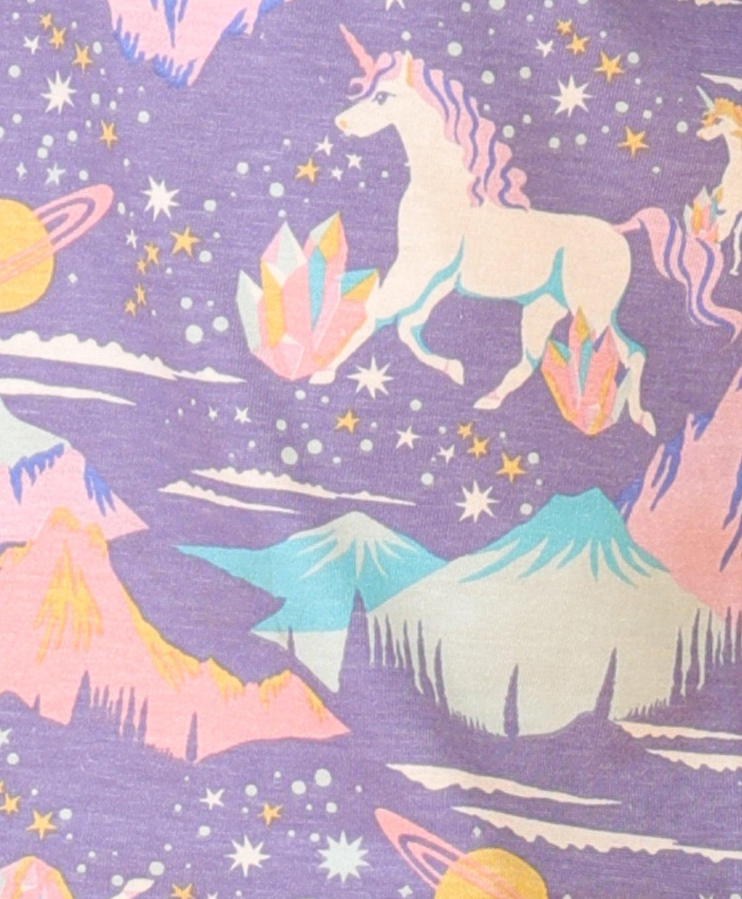 UNICORN PLANET SHORT SLEEVES SUMMER T-SHIRT - PURPLE