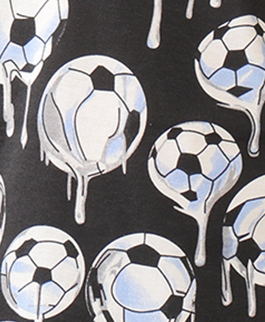 SUMMER FOOTBALL MELT SHORT SLEEVE PYJAMA SET - BLACK