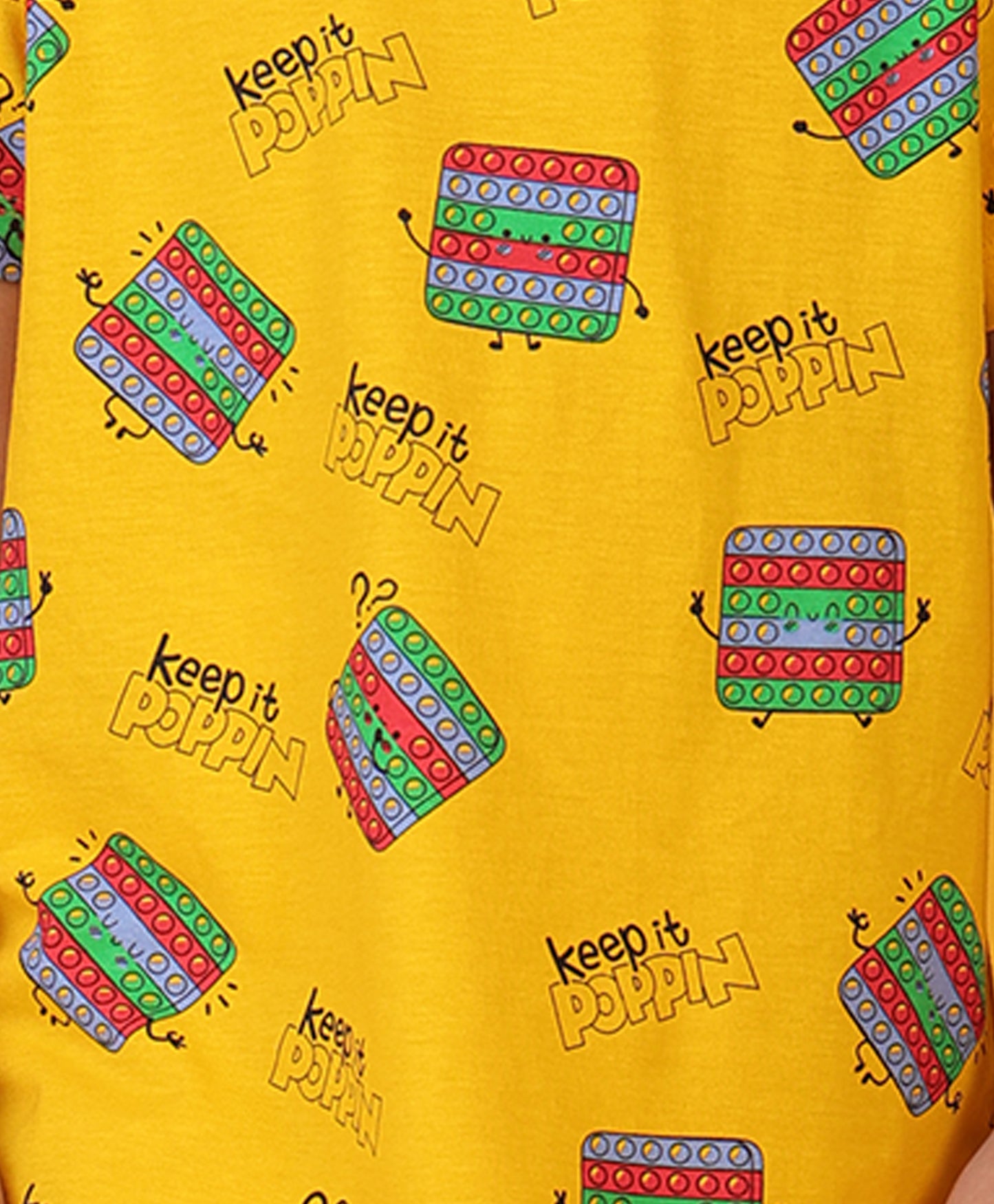 POP IT SHORT SLEEVE PYJAMA SET - YELLOW