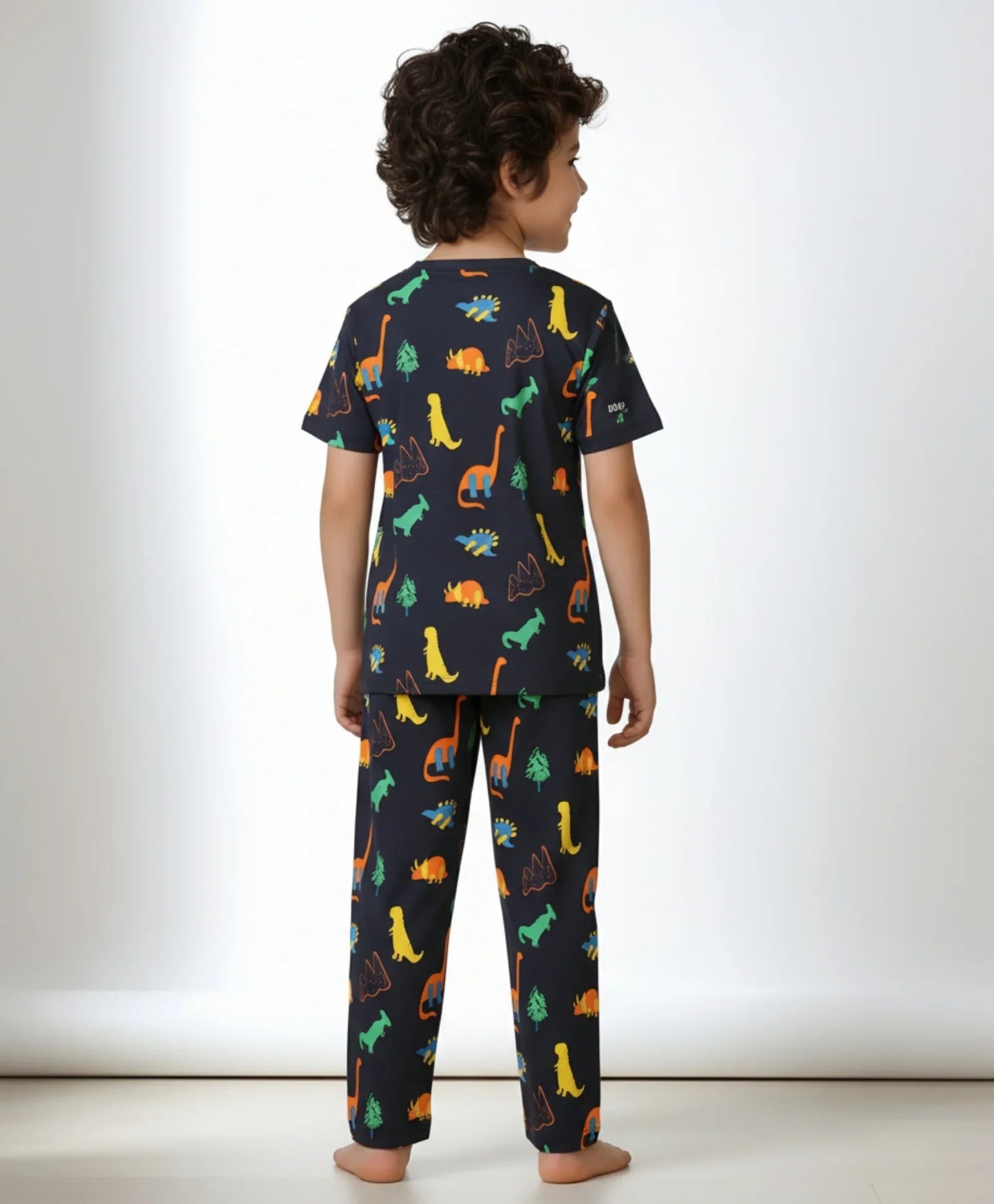 DINOSAUR FUN NAVY SHORT SLEEVE PYJAMA SET - NAVY