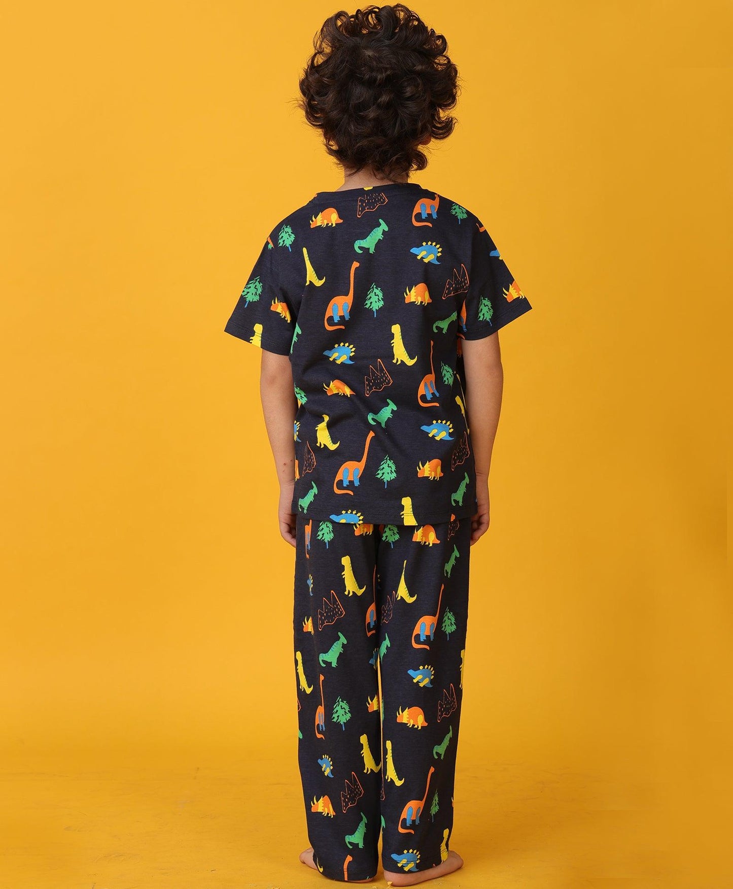 DINOSAUR FUN NAVY SHORT SLEEVE PYJAMA SET - NAVY
