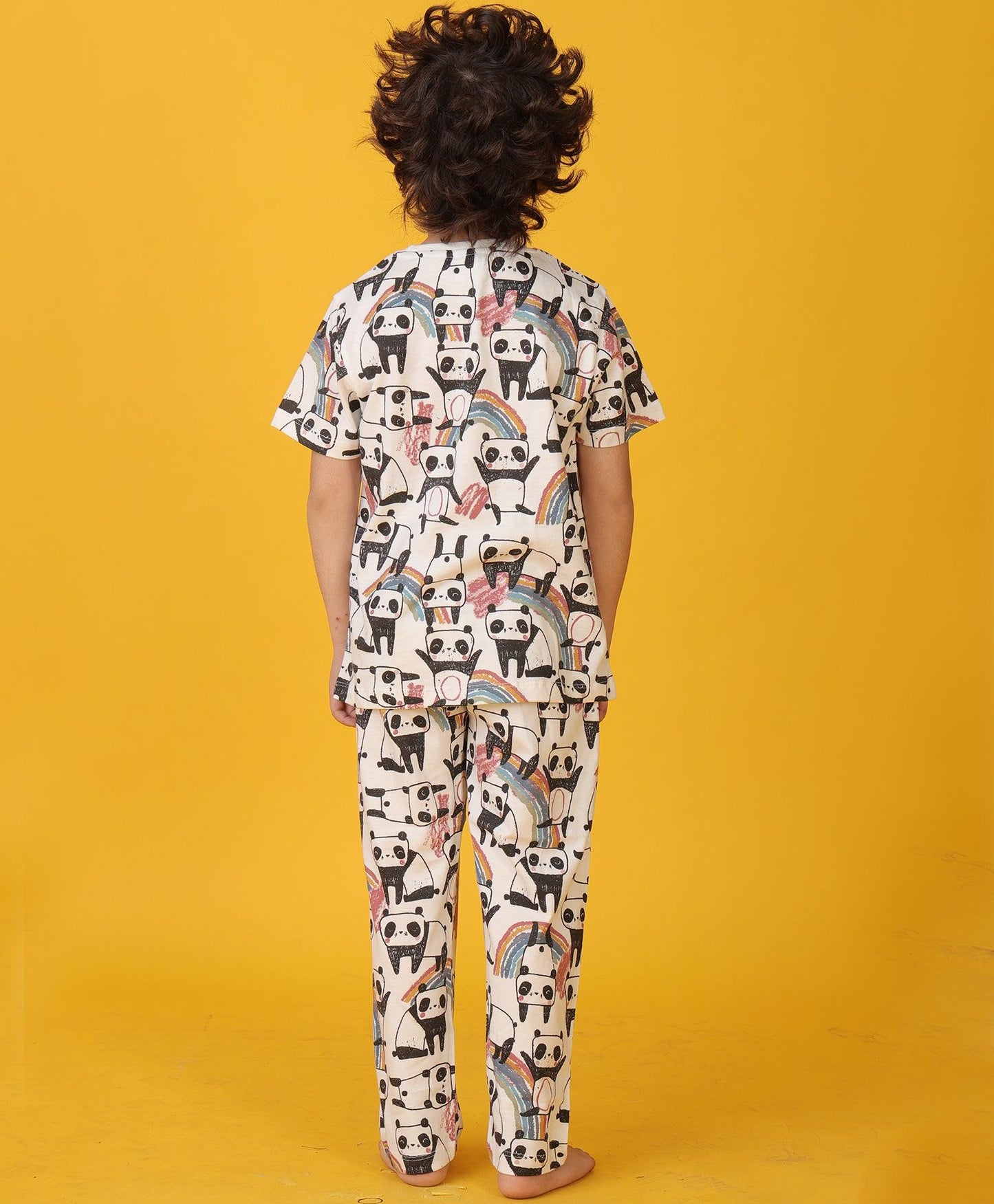 PANDA SHORT SLEEVE PYJAMA SET - WHITE