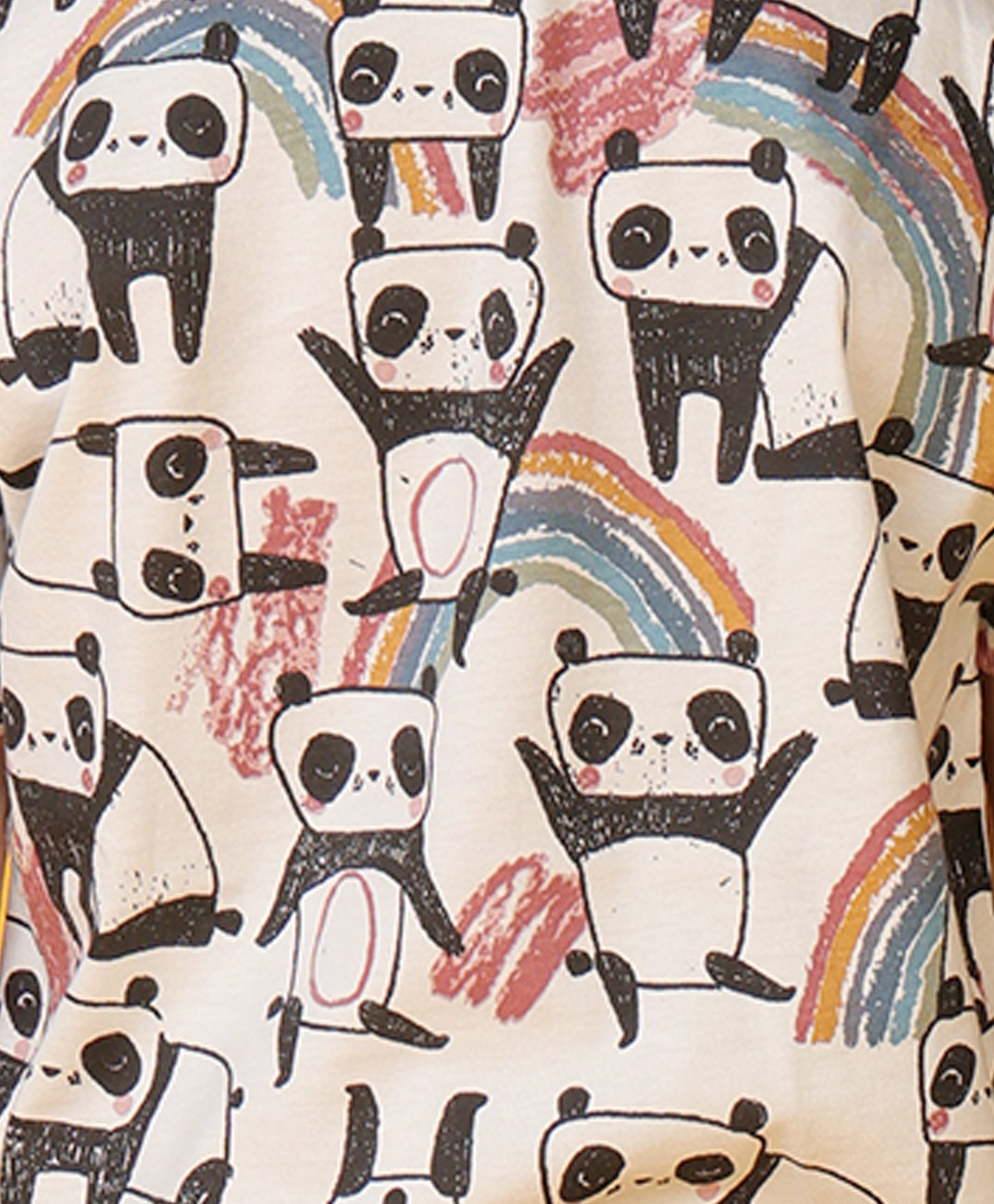 PANDA SHORT SLEEVE PYJAMA SET - WHITE