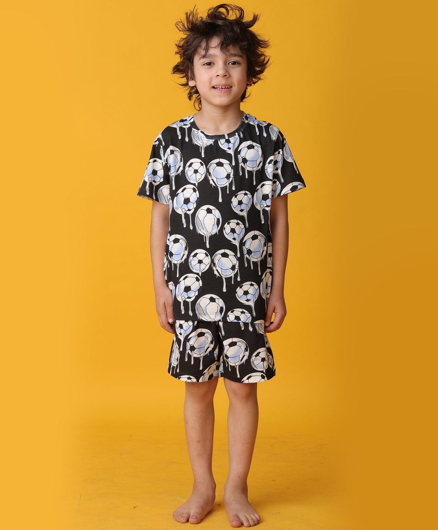 FOOTBALL MELT SLEEPWEAR SHORT SET - WHITE