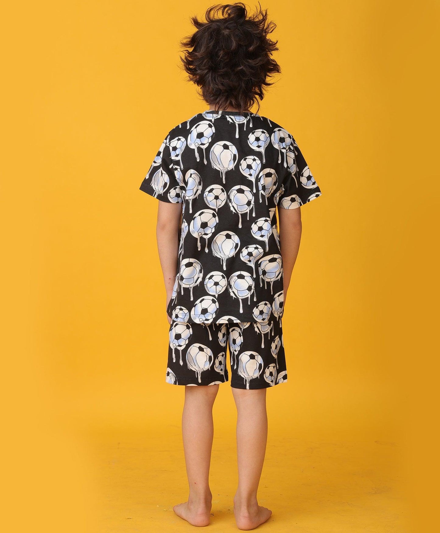 FOOTBALL MELT SLEEPWEAR SHORT SET - WHITE