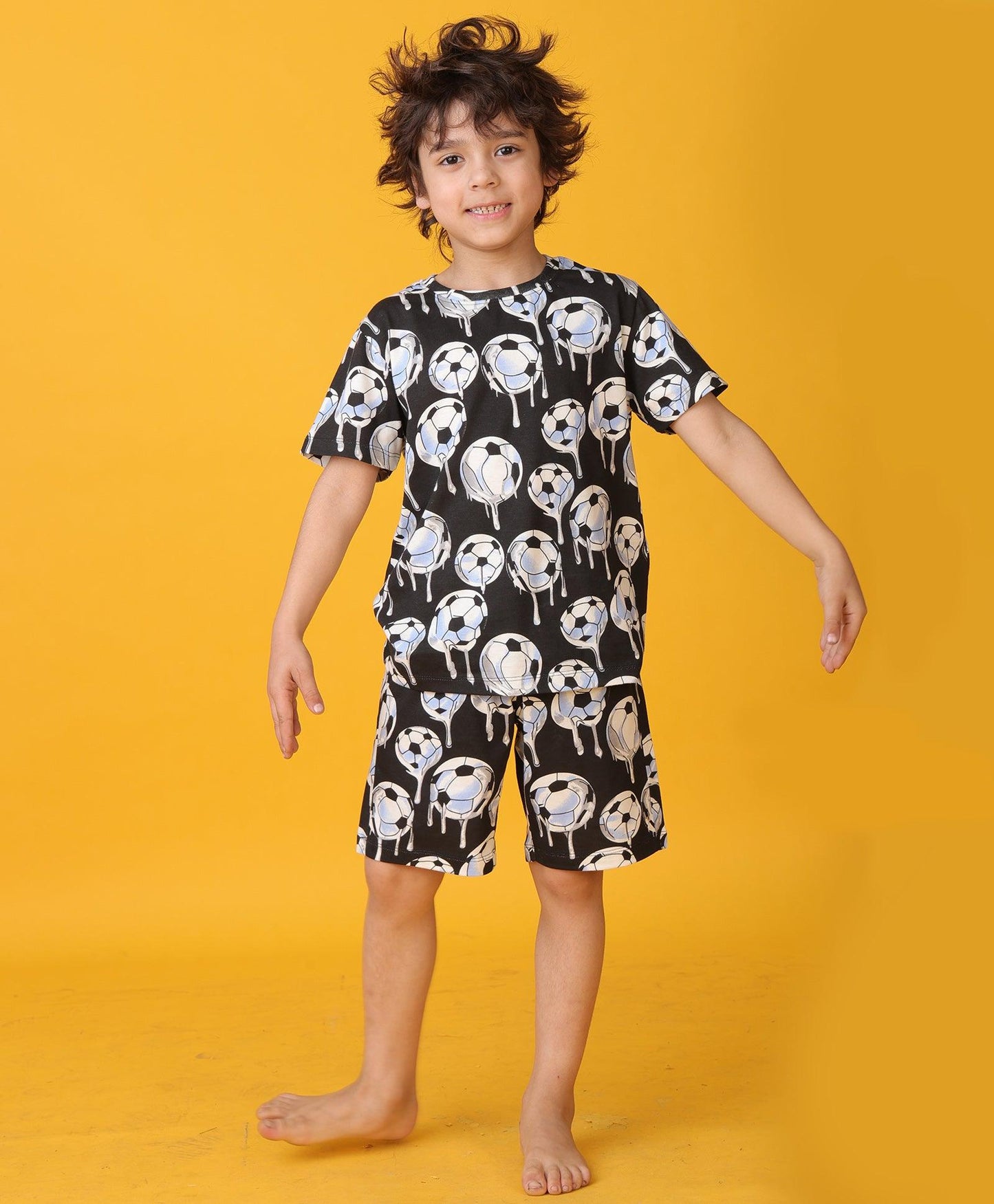 FOOTBALL MELT SLEEPWEAR SHORT SET - WHITE