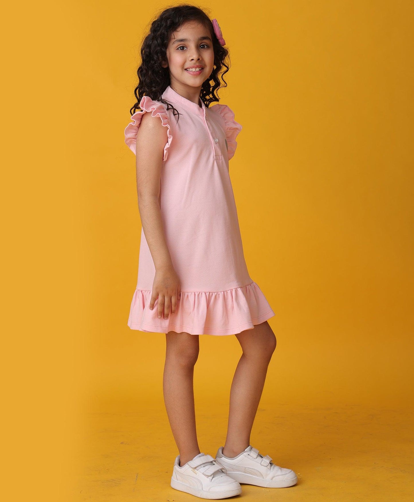 PRETTY PINK SILVER HEART DRESS - PINK