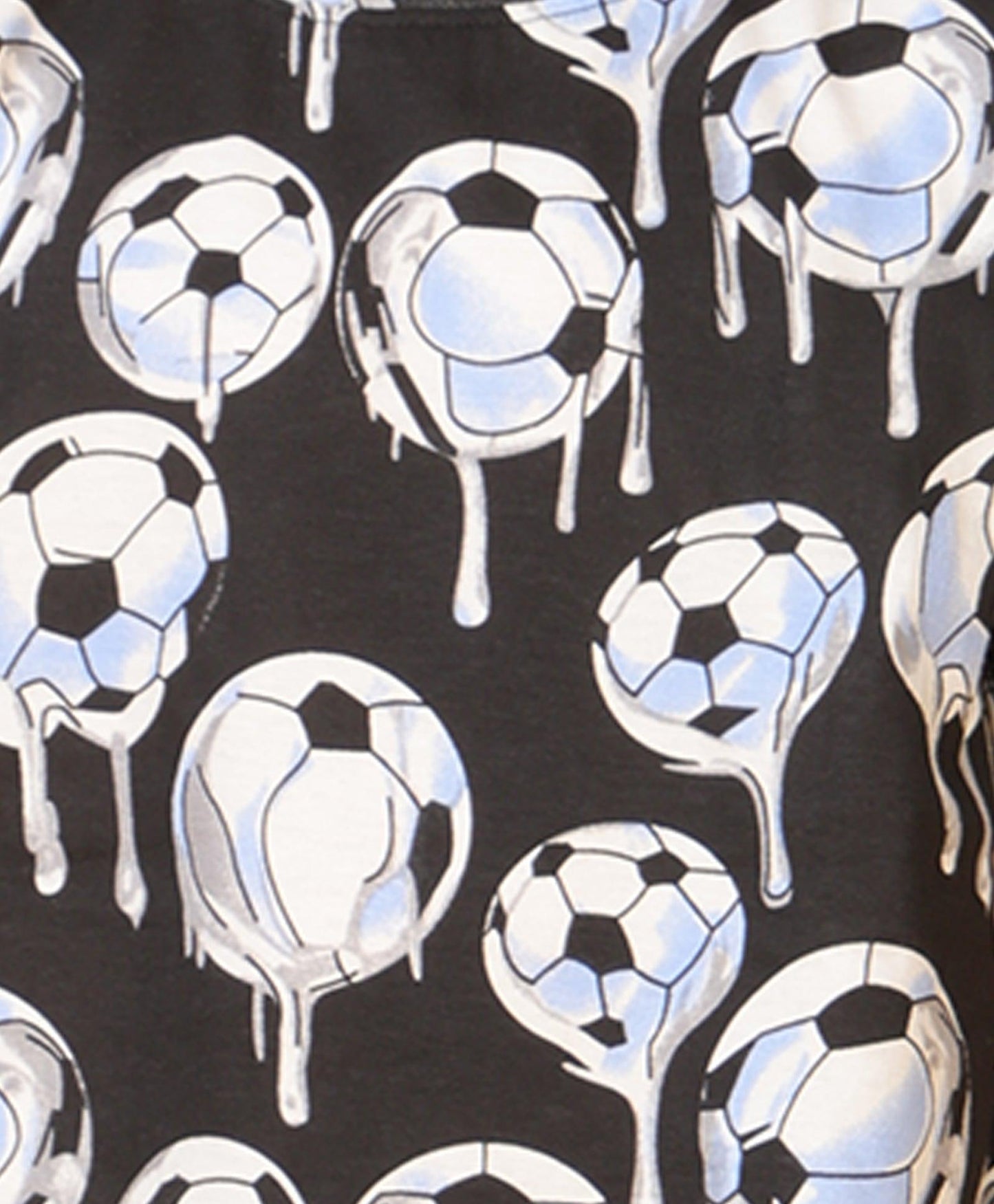 FOOTBALL MELT SHORT SLEEVE PYJAMA SET - BLACK