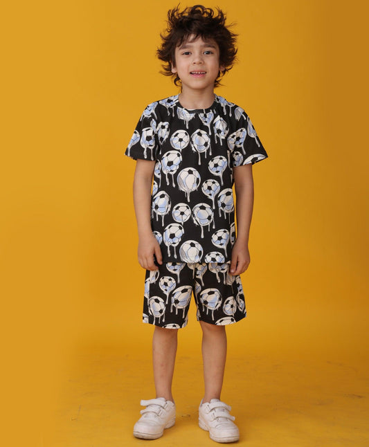 FOOTBALL MELT SUMMER SHORTS SET - BLACK