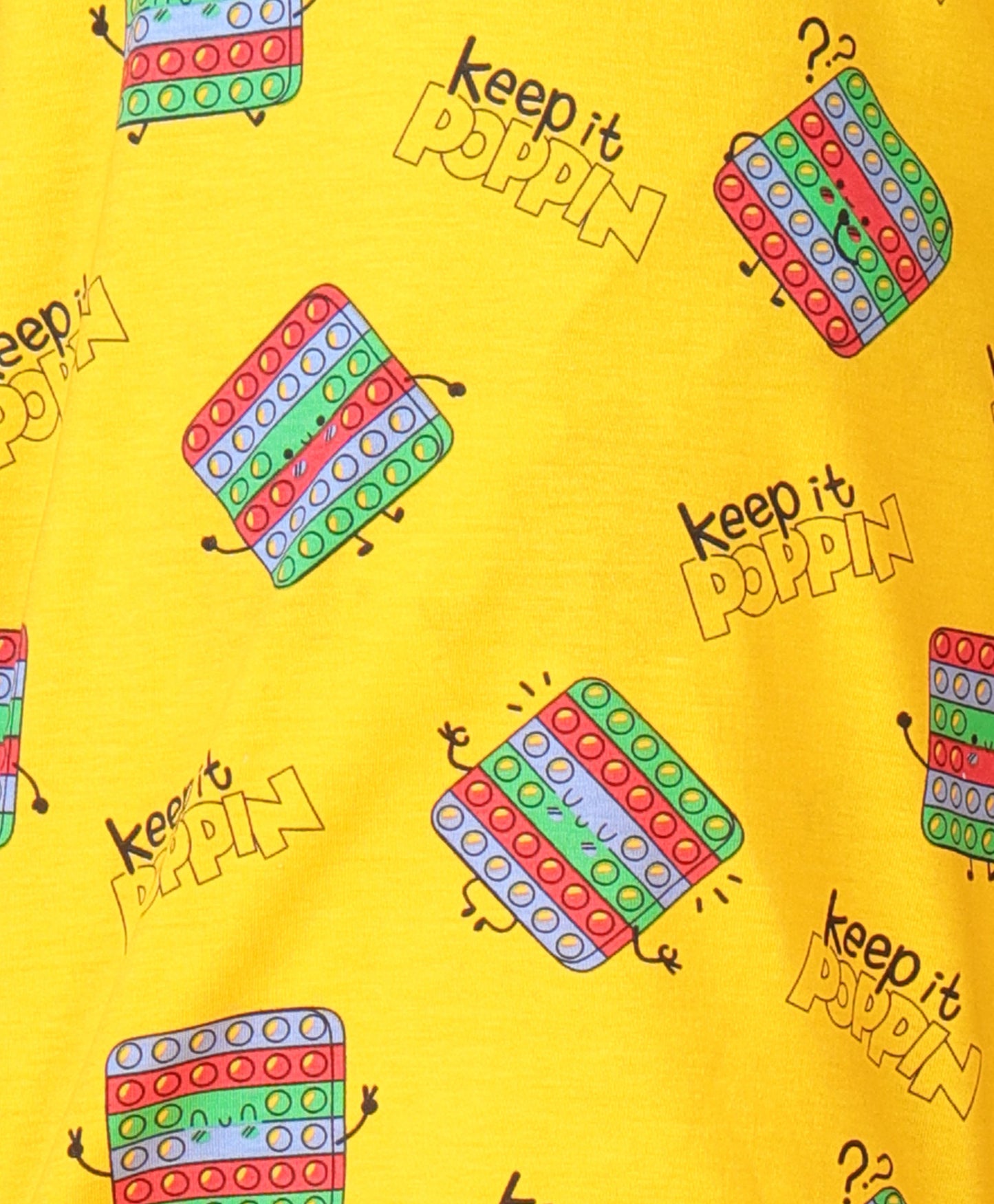 POP IT YELLOW GIRLS SHORT SLEEVE PYJAMA SET - YELLOW