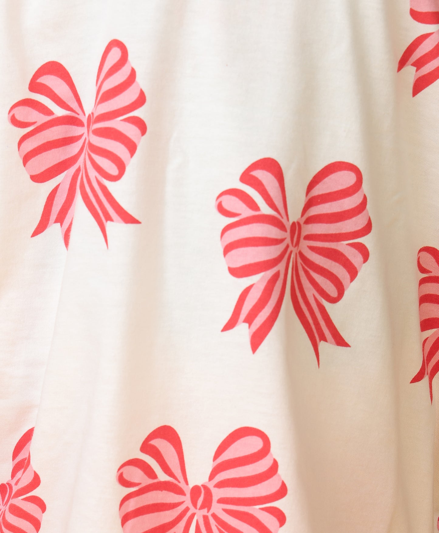 PINK RED BOW SHORTS SET - WHITE