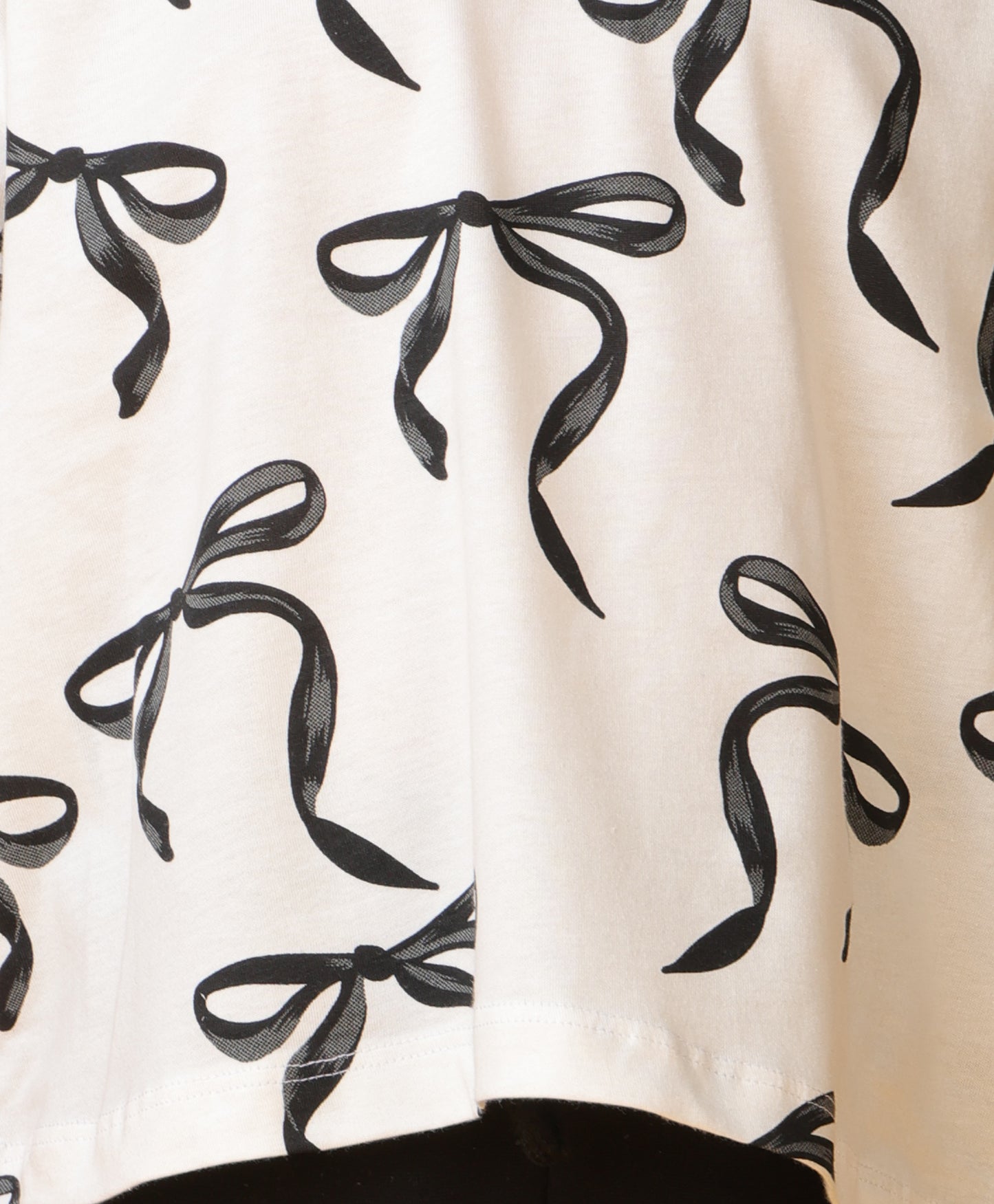 PRETTY BLACK BOW SUMMER JOGGER SET - WHITE/BLACK