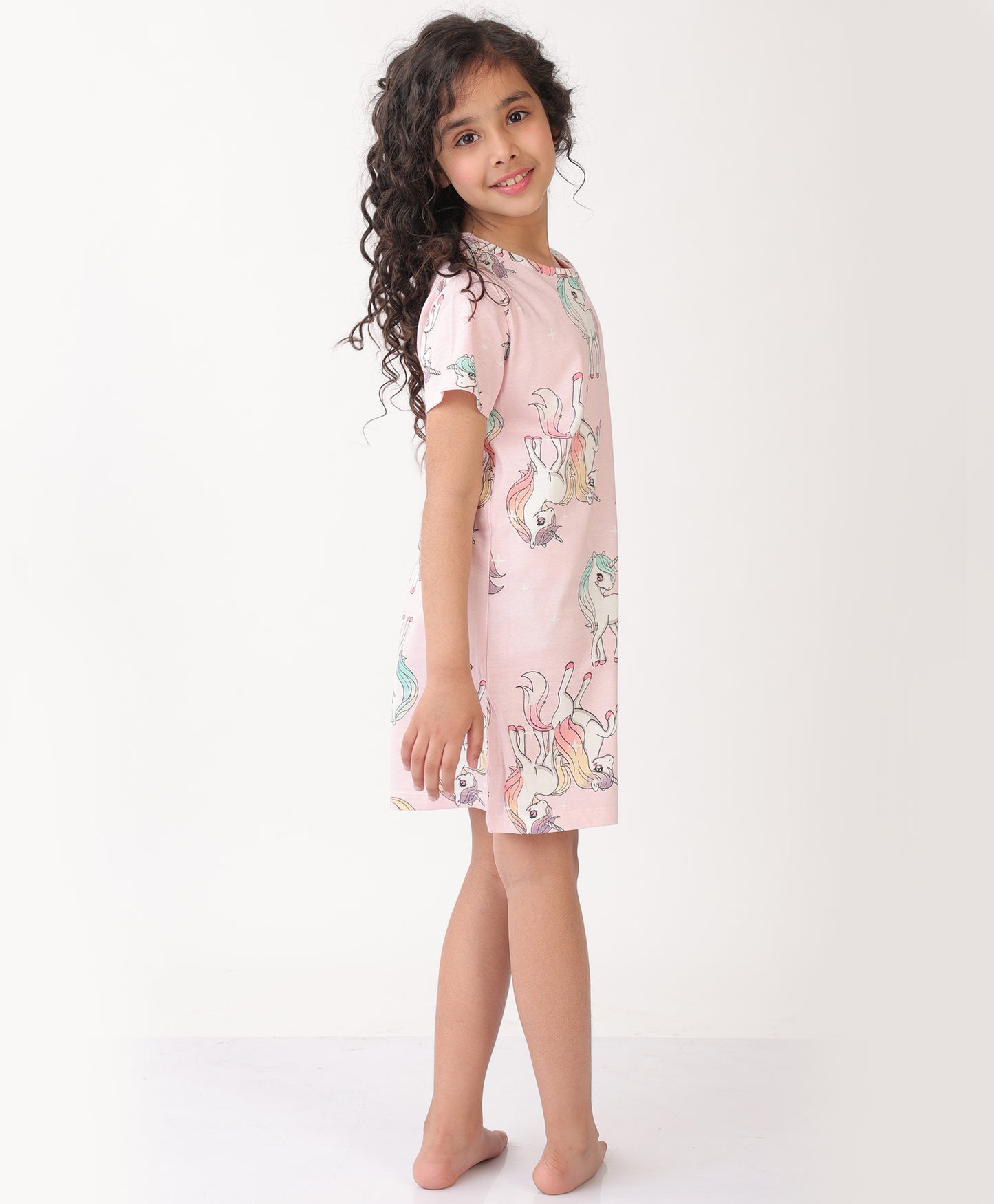 SUMMER UNICORN STAR PRETTY PINK NIGHT DRESS - PINK