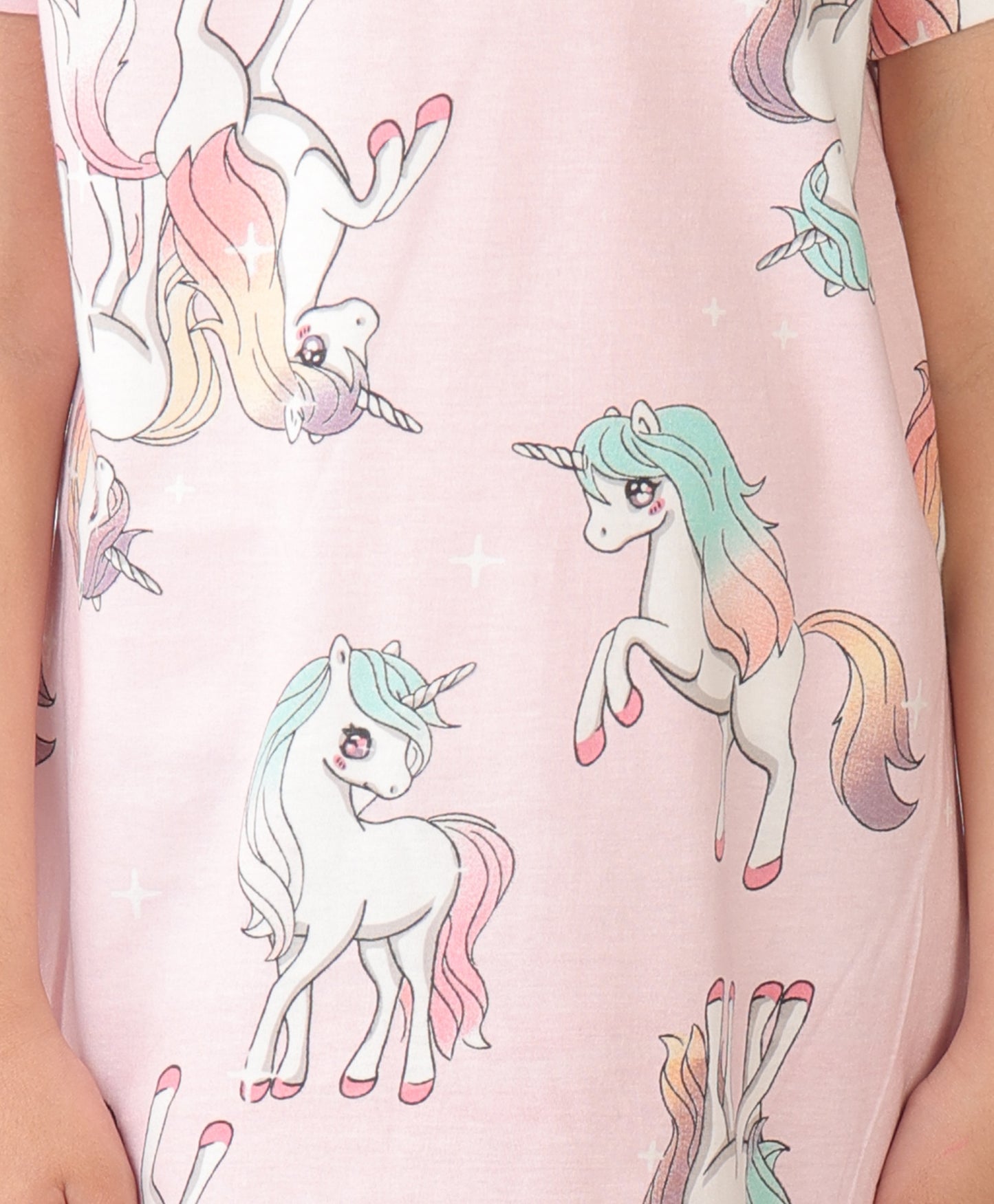SUMMER UNICORN STAR PRETTY PINK NIGHT DRESS - PINK