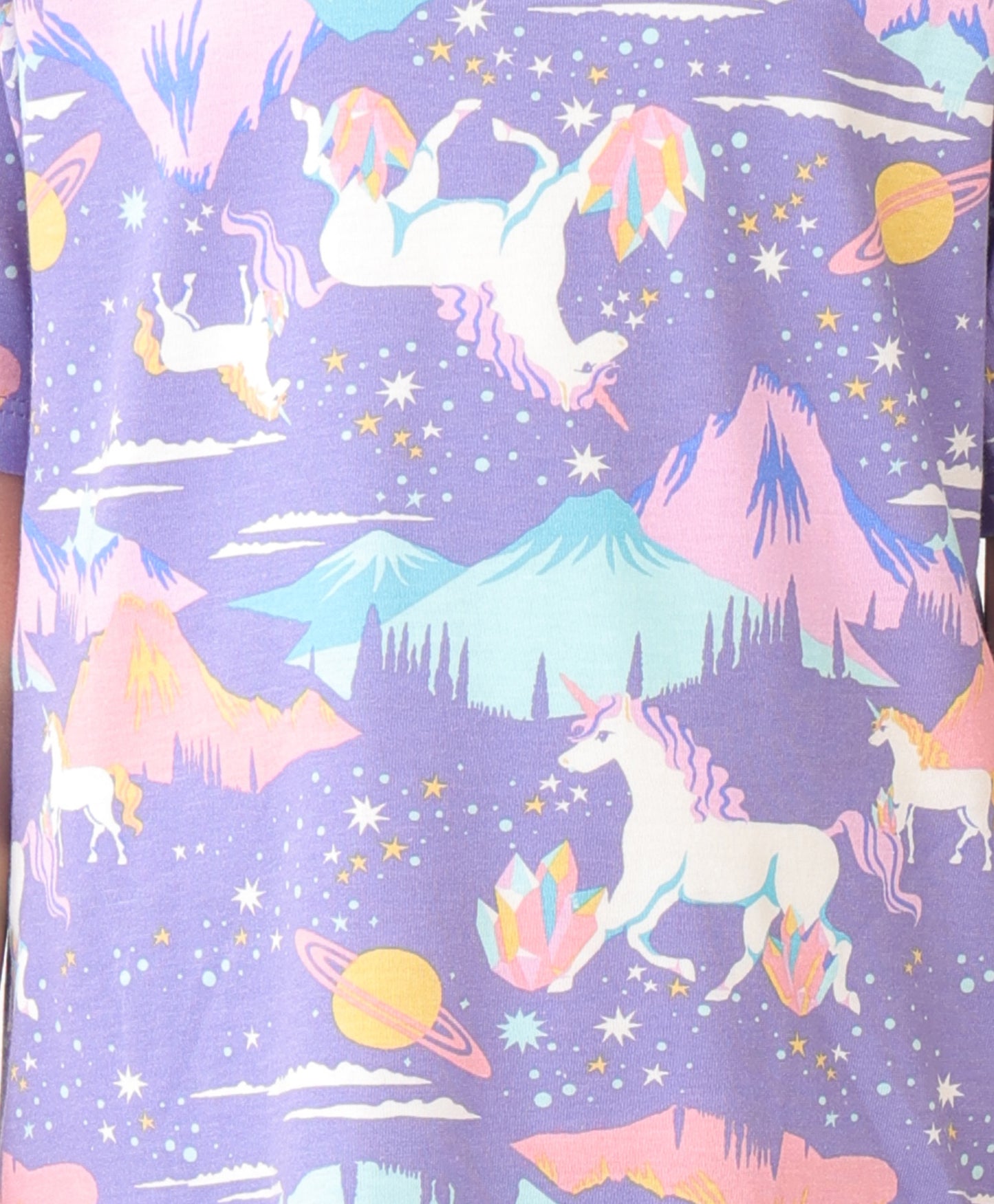 SUMMER UNICORN PLANET FUN NIGHT DRESS - PURPLE