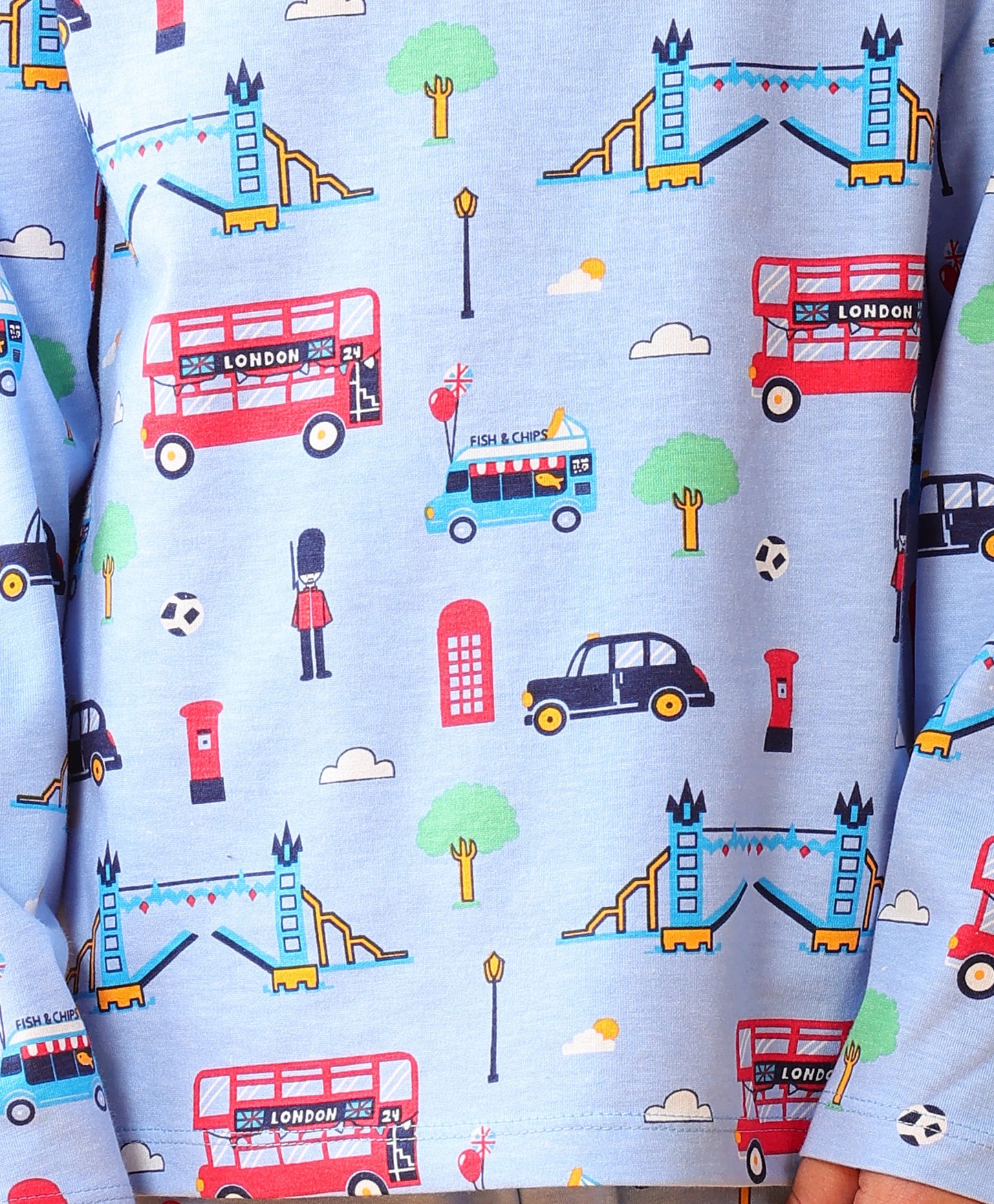 LONDON PARIS LONG SLEEVE PYJAMA SET - SKY