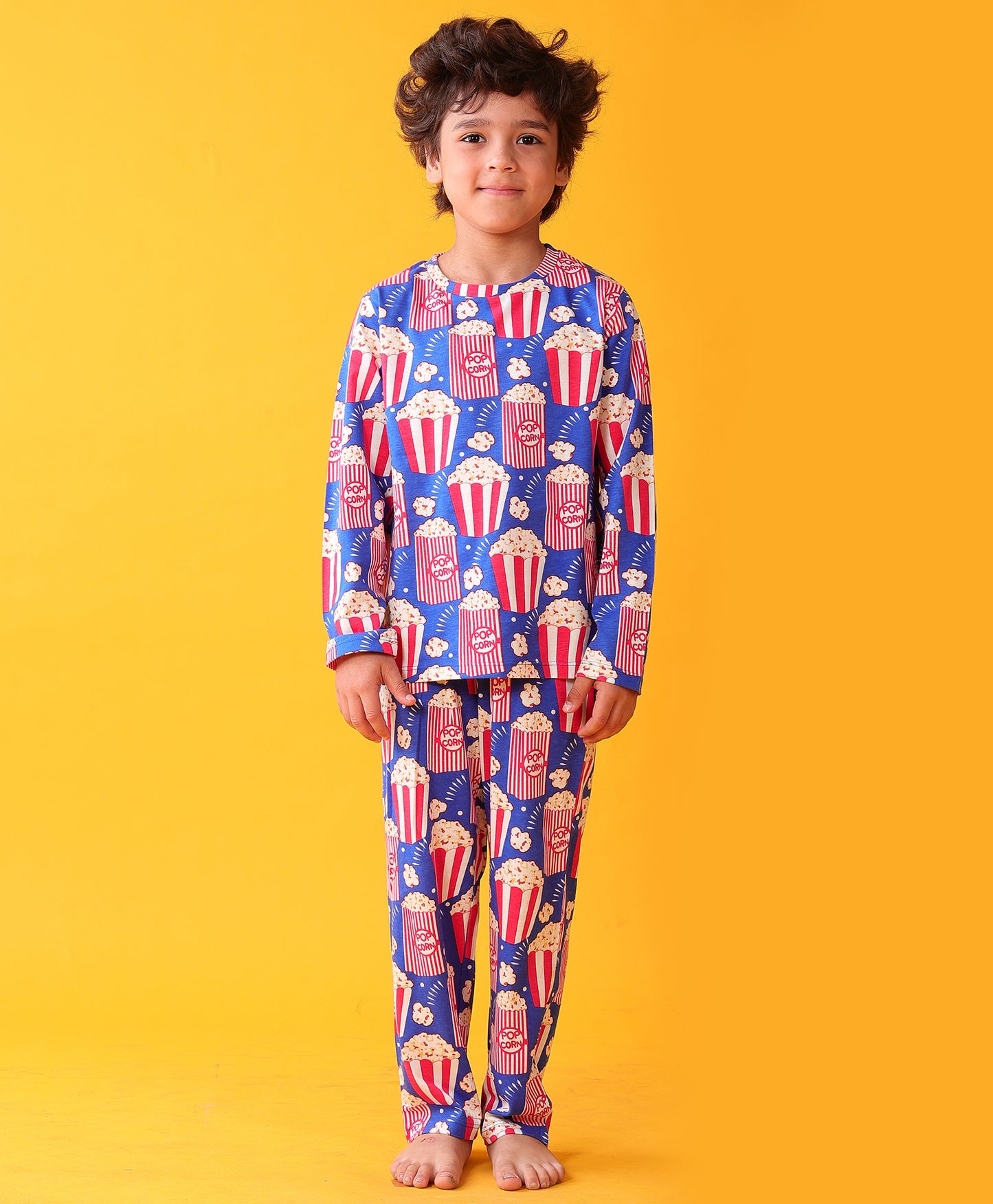 POPCORN BLUE LONG SLEEVE PYJAMA SET - BLUE