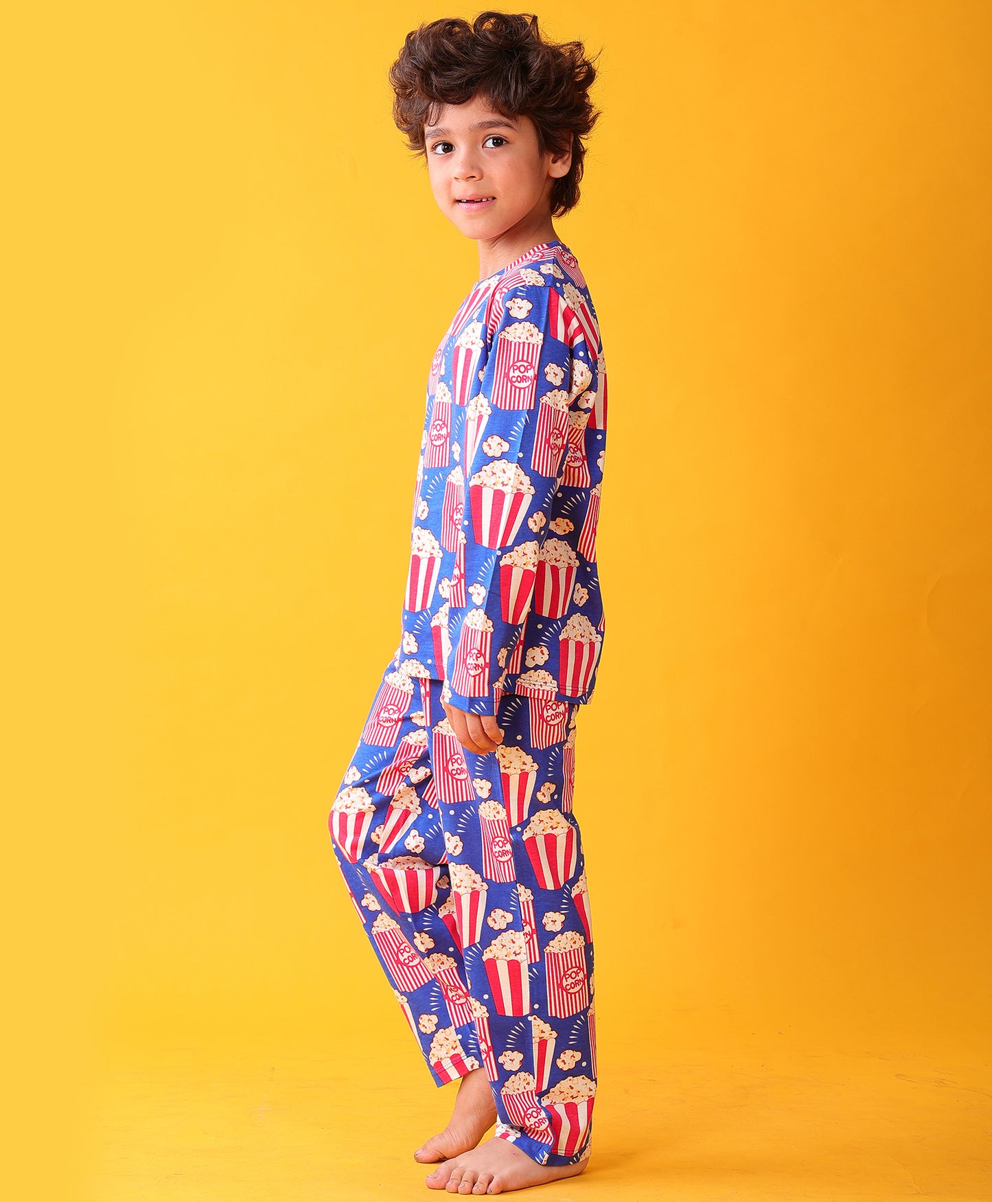 POPCORN BLUE LONG SLEEVE PYJAMA SET - BLUE