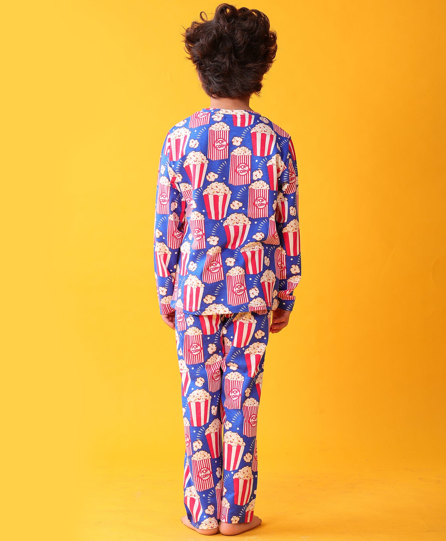 POPCORN BLUE LONG SLEEVE PYJAMA SET - BLUE