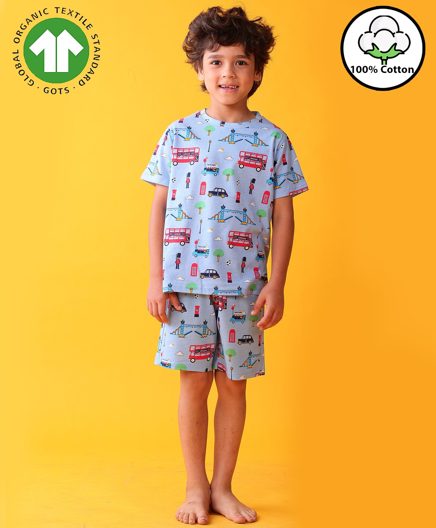 LONDON BOYS SLEEPWEAR SHORTS SET - BLUE