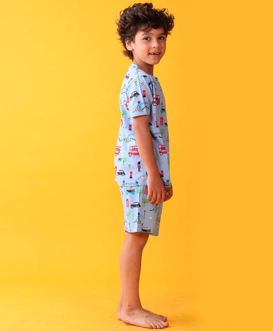 LONDON BOYS SLEEPWEAR SHORTS SET - BLUE