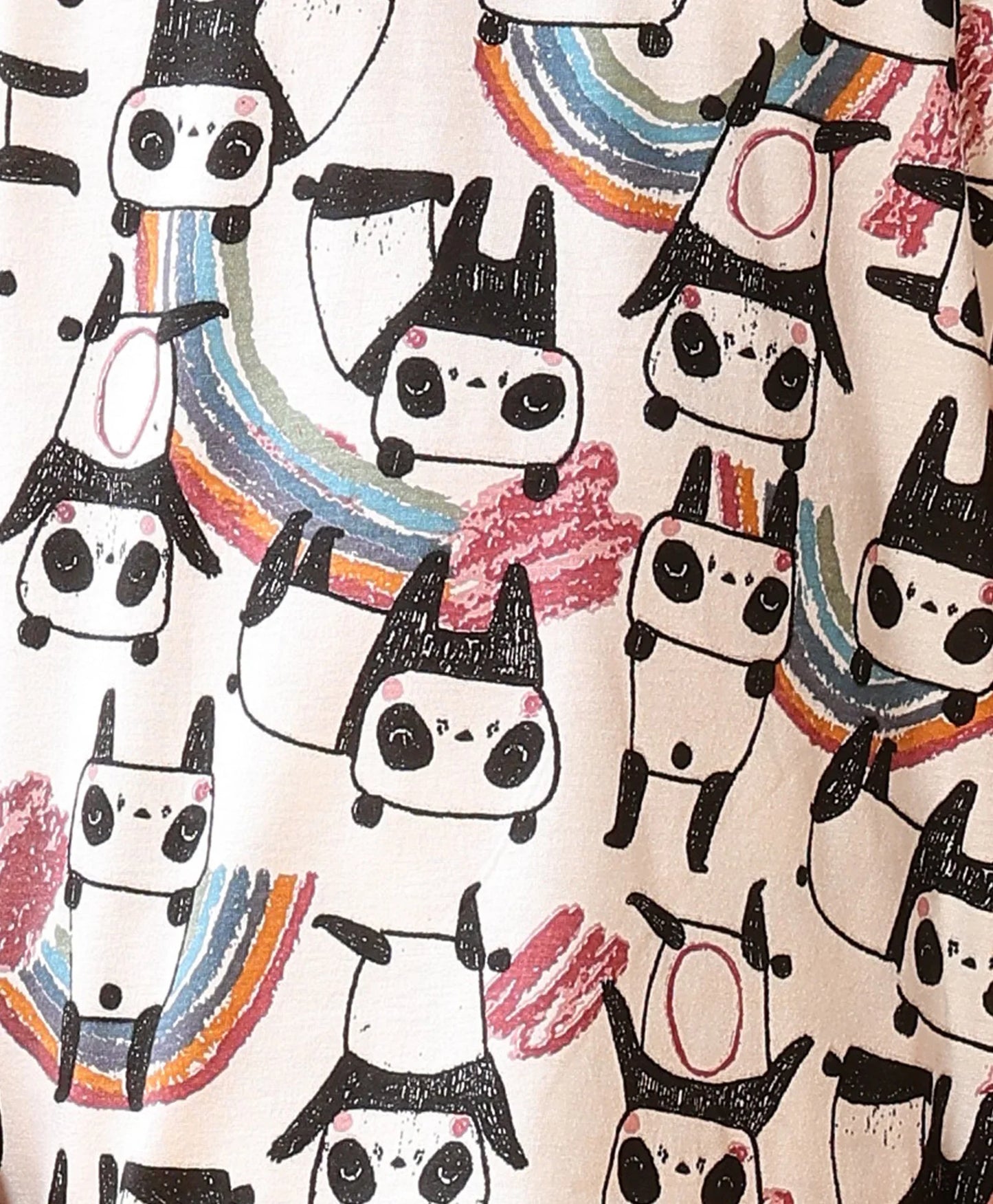 PANDA SLEEPWEAR SHORTS SET - WHITE